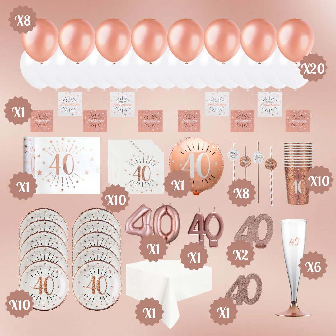 Rose Gold 40th Birthday Bundle - Ultimate Party Solution Awaits!