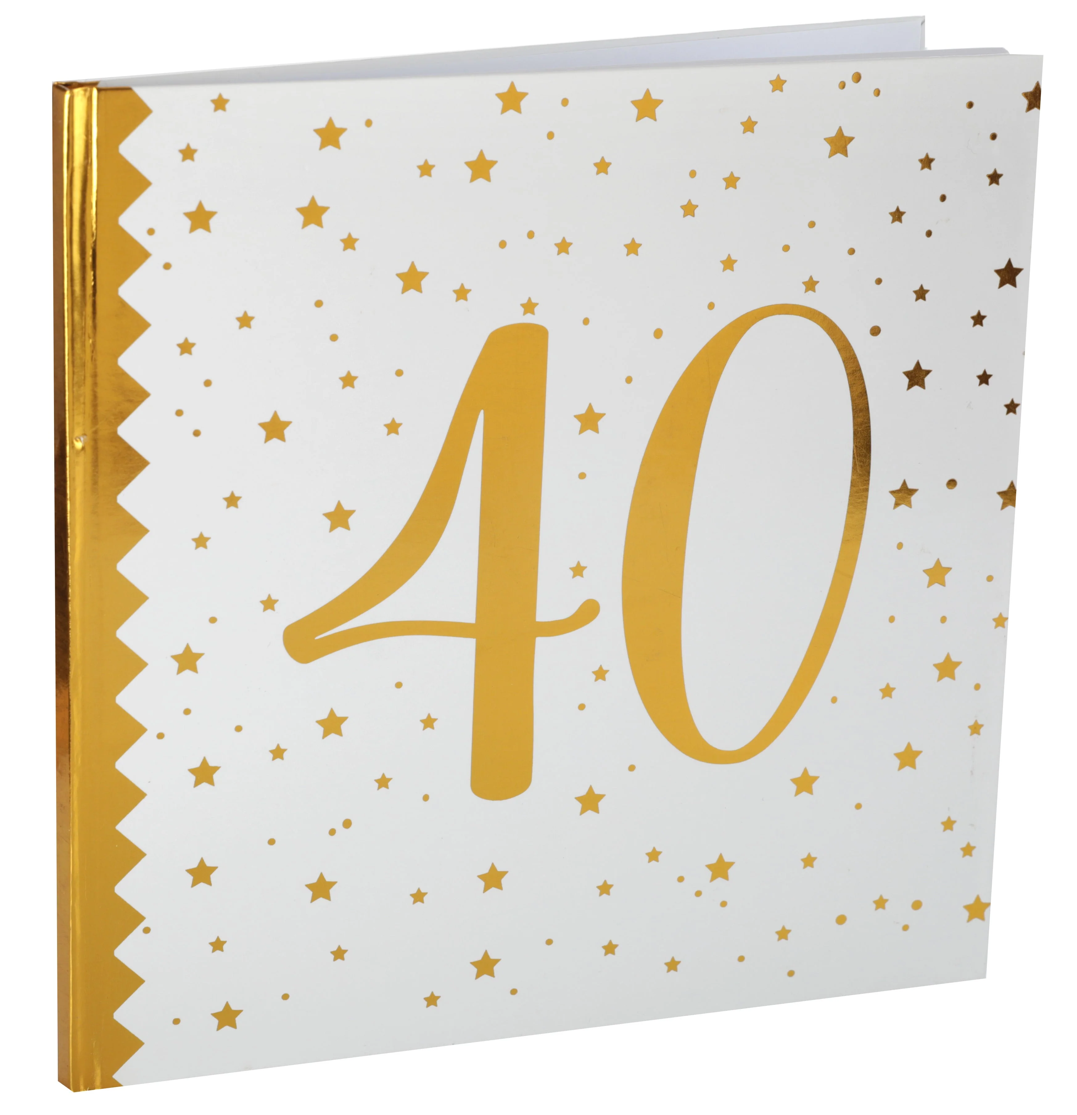 Elegant Gold Metallic 40th Birthday Guestbook - Makes Your Party Trend-Setting & Memorable!