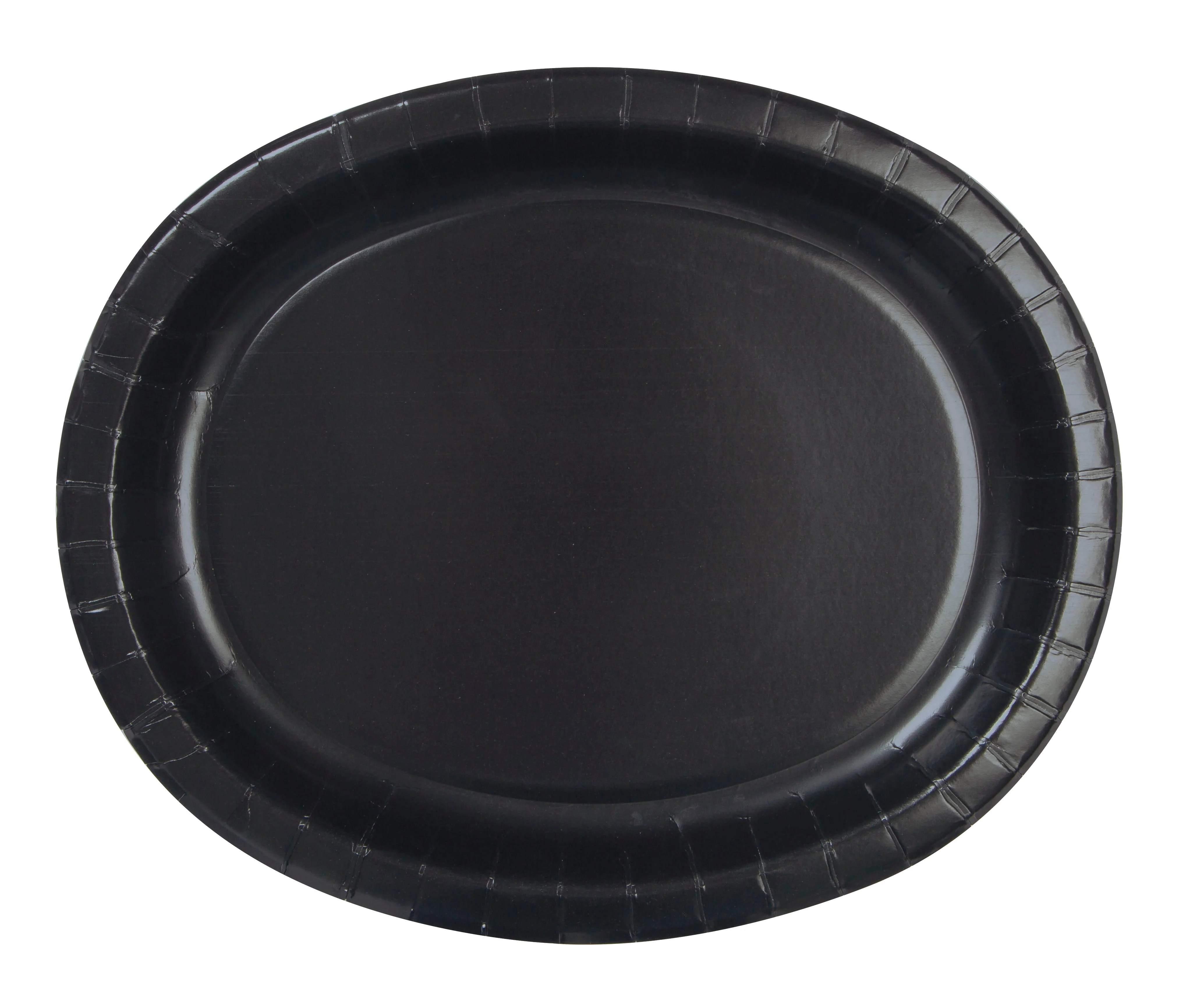 Elegant Black Solid Oval Plates - Affordable Party Supplies for Every Celebration