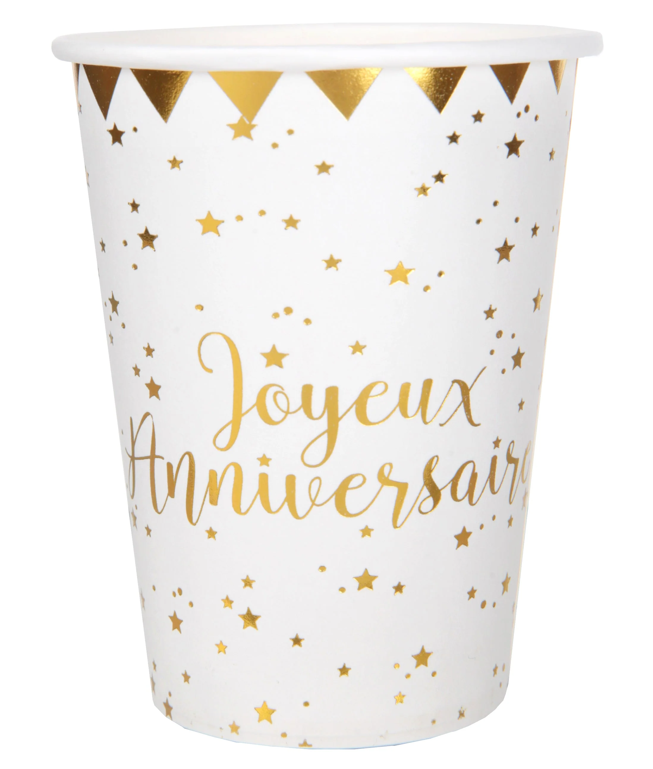 Posh Birthday Bash - Elegant White Paper Cups for Trendsetting Party Decor