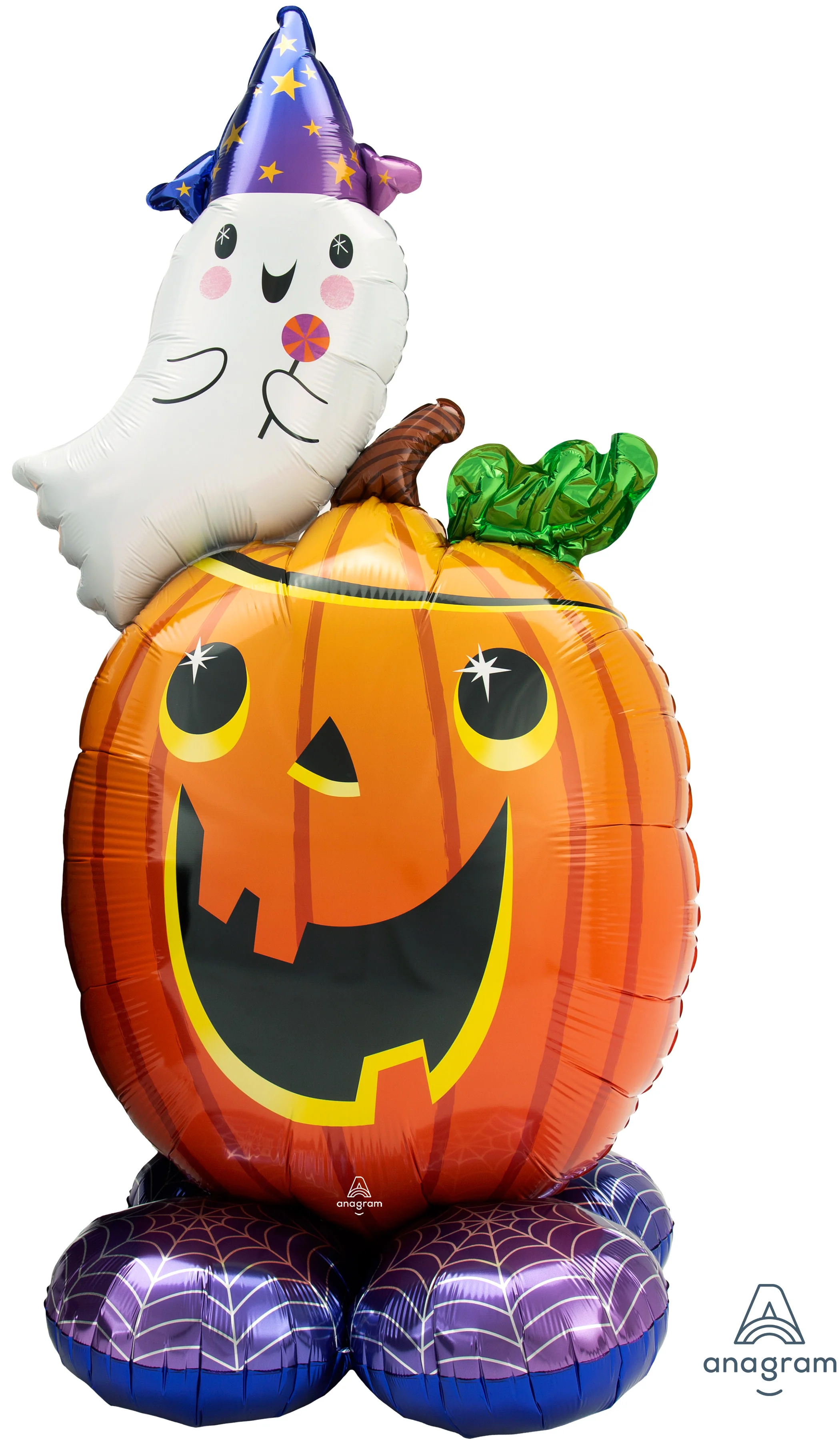 Pumpkin and Ghost Airloonz Balloon - Spooky Delight for Halloween!