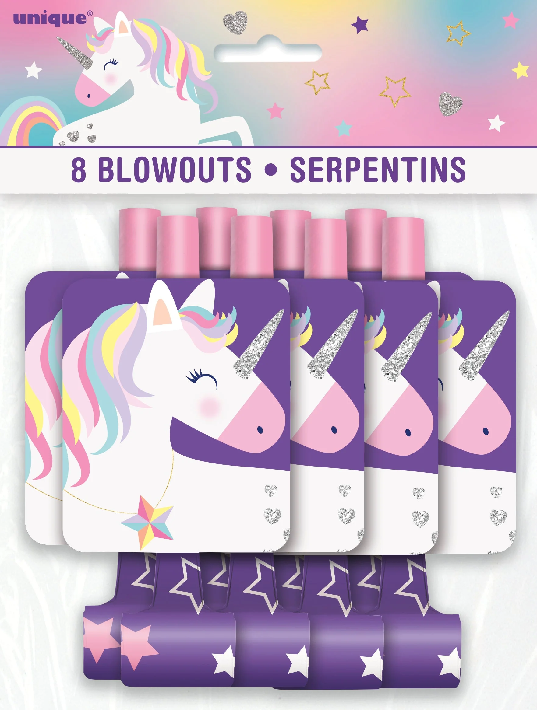 Affordable Unicorn-Themed Party Blowouts - Easy Set Up, Pack of 8