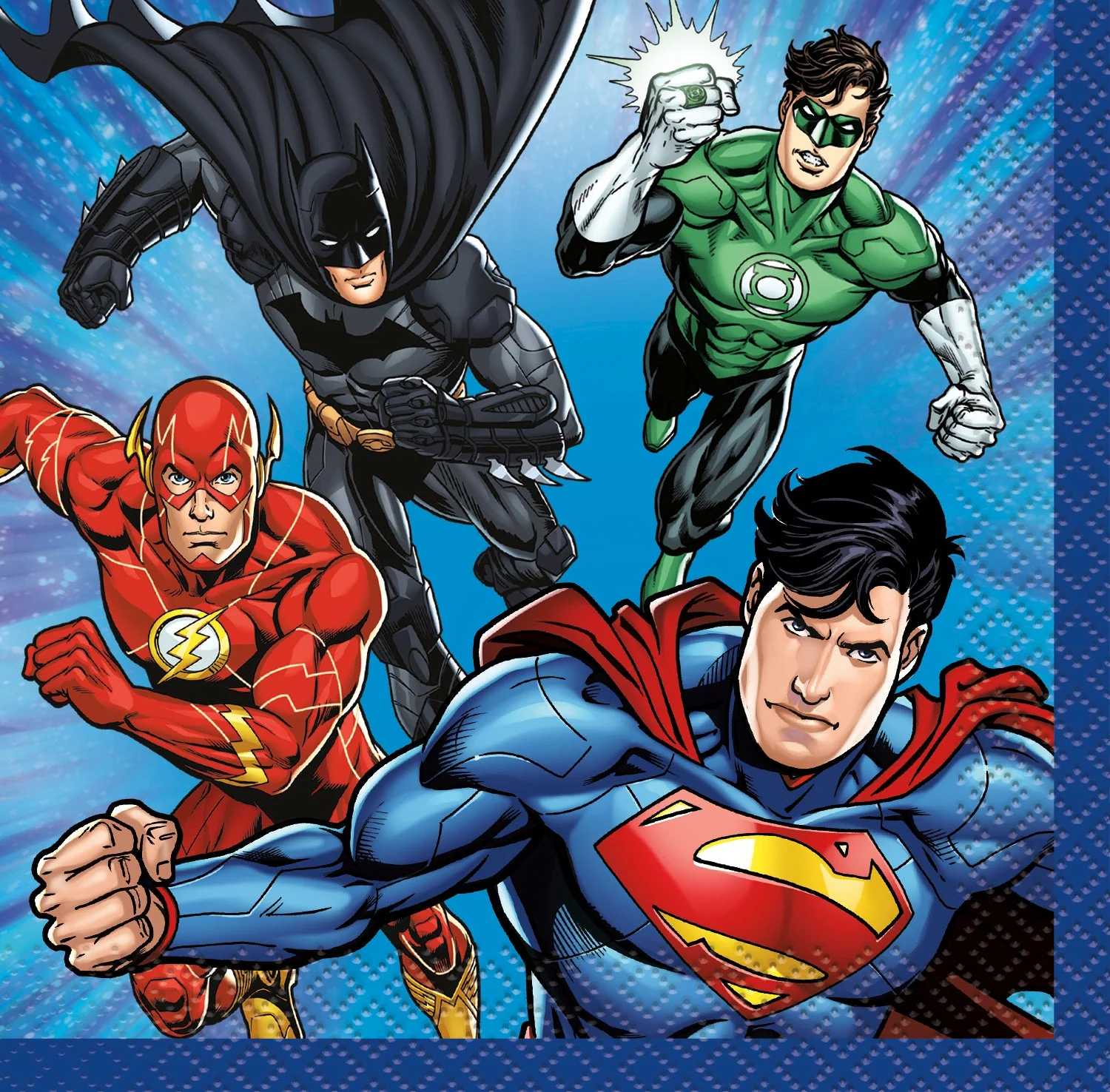 Justice League Beverage Napkins Pack of 16 - Perfect for Birthdays & Anniversaries - Coordinated Theme for Easy Setup & Affordable Party Supplies, Fun for Superhero Fans!