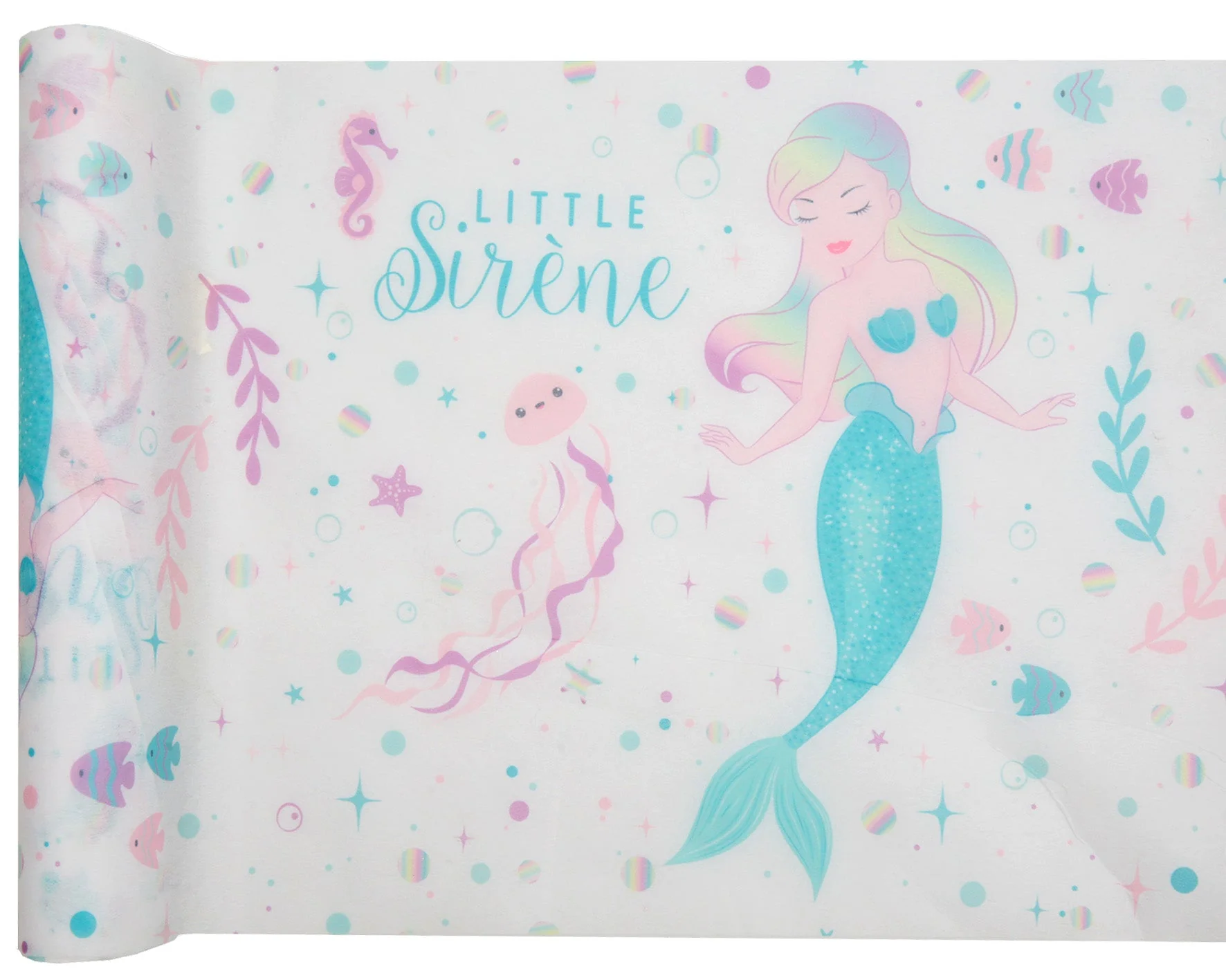 Mermaid-Themed Iridescent Table Runner for Stylish Birthday and Anniversary Parties