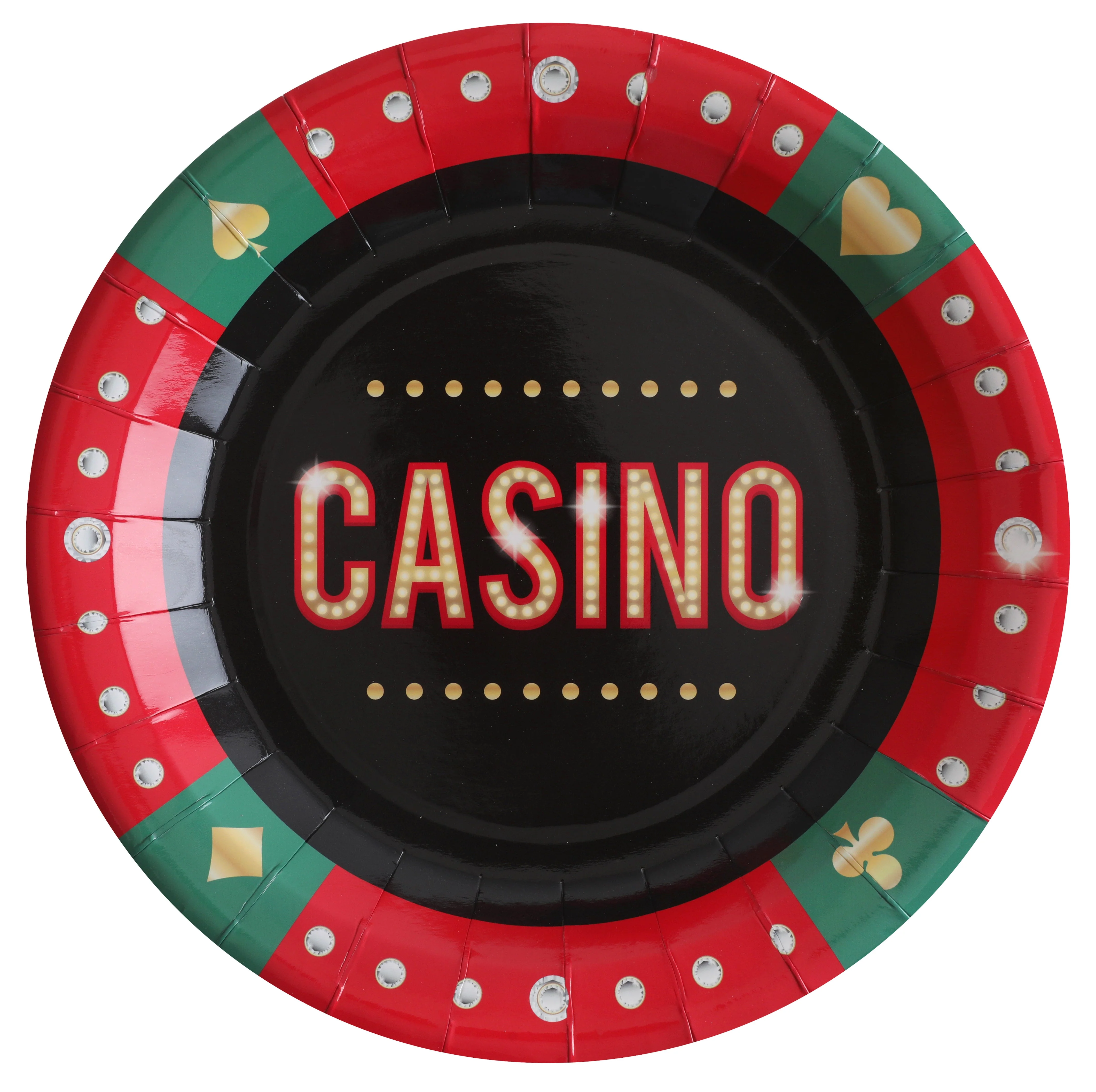 Stunning Casino Themed Party Dinner Plates - Trendy Elegance, Pack of 10