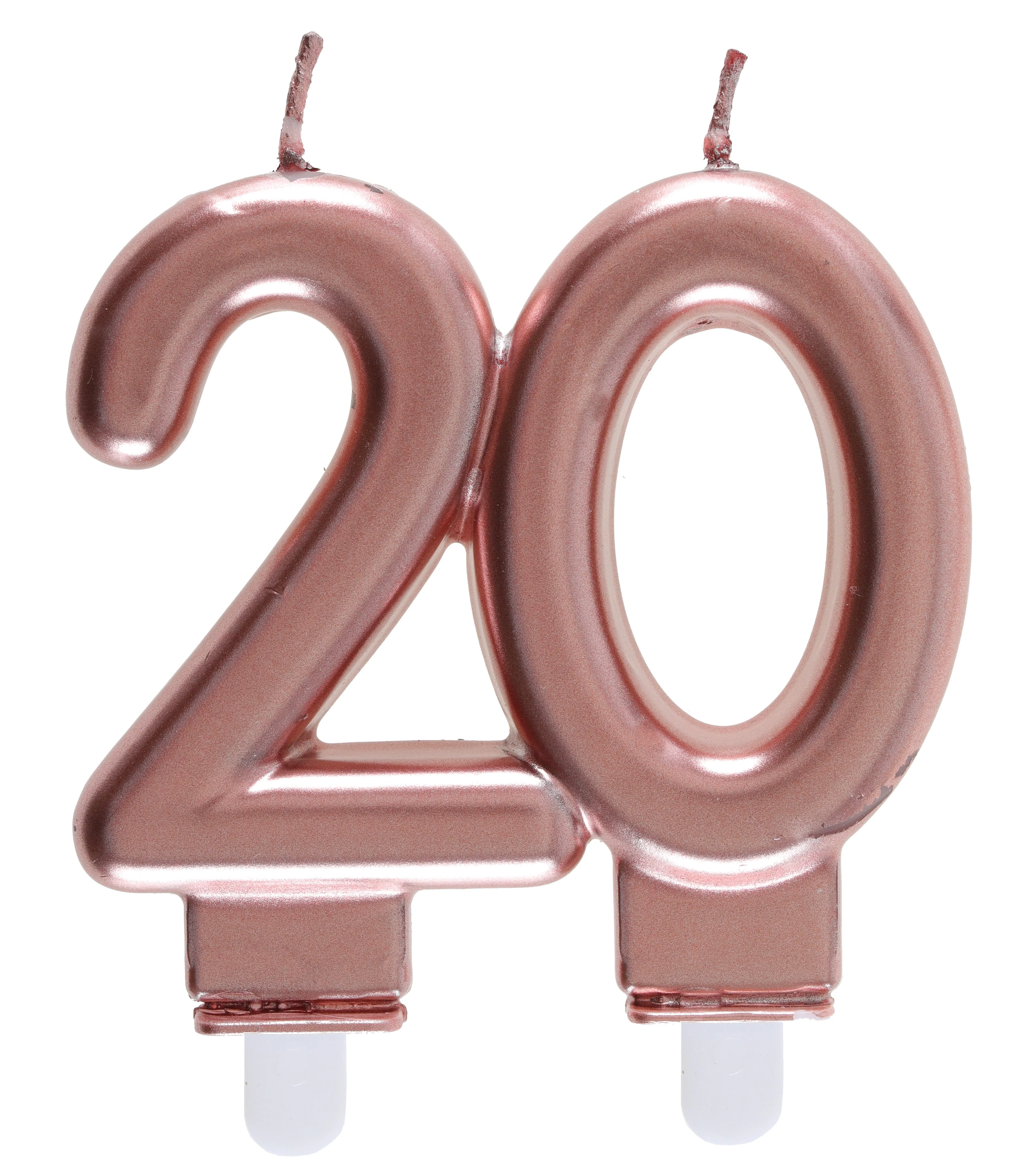 Exquisite Rose Gold 20th Birthday Candle - Perfect Party Supplies for Chic Celebrations