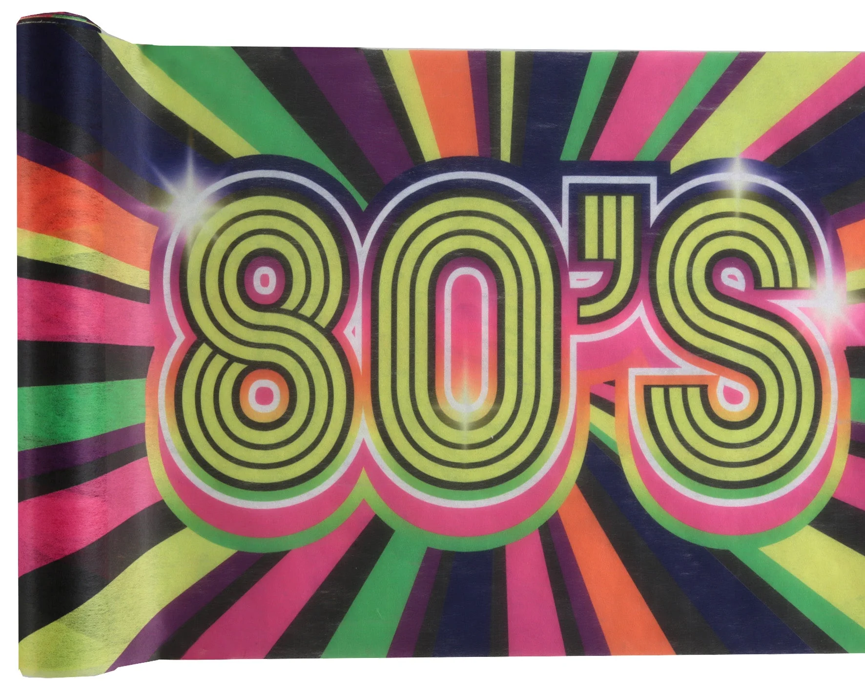Retro 1980's Themed Multicolor Table Runner - Elevate Your Party with Elegance & Style
