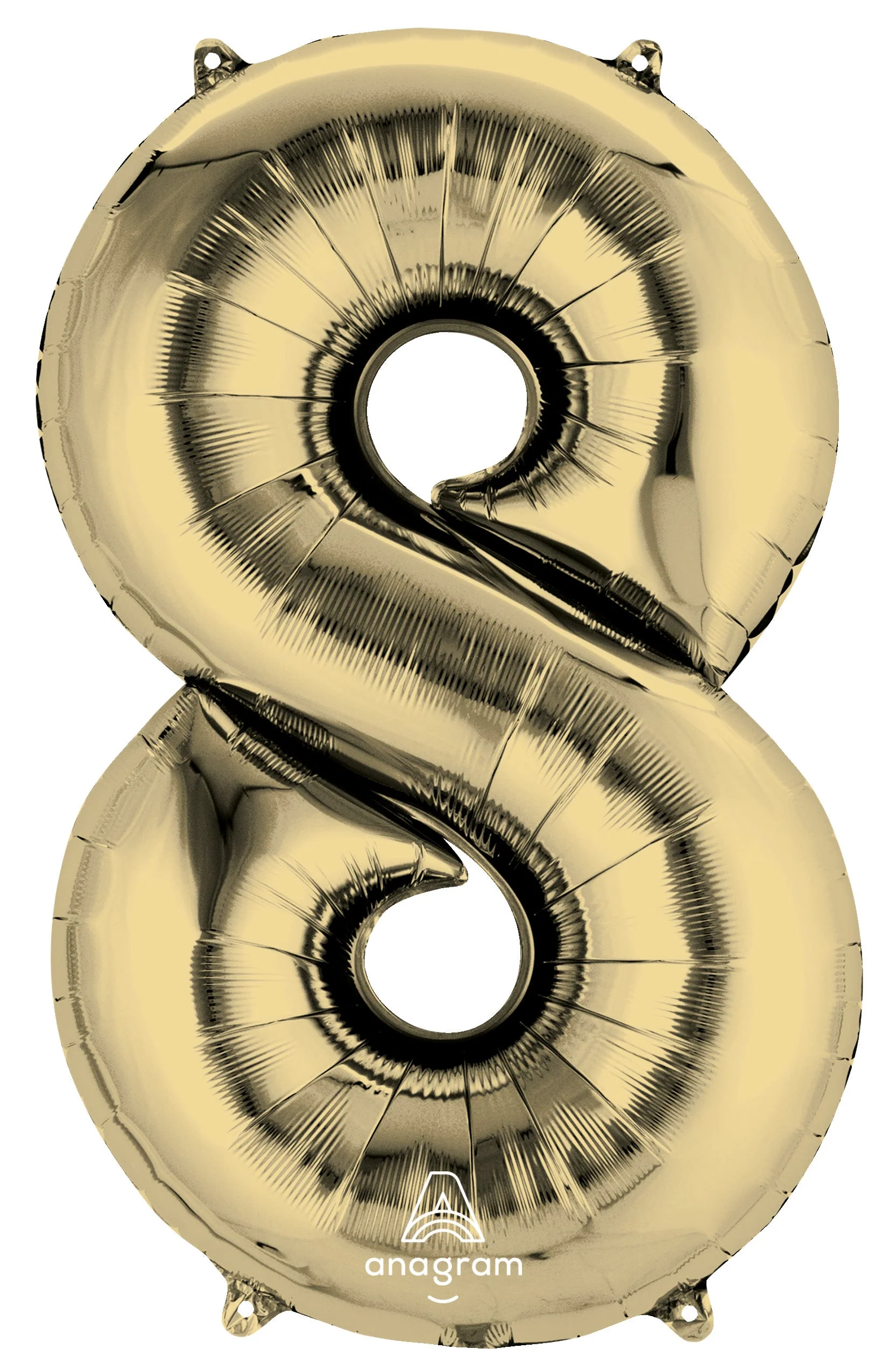 Dazzling White Gold Number 8 Foil Balloon - Superior Float for Perfect Party Decor