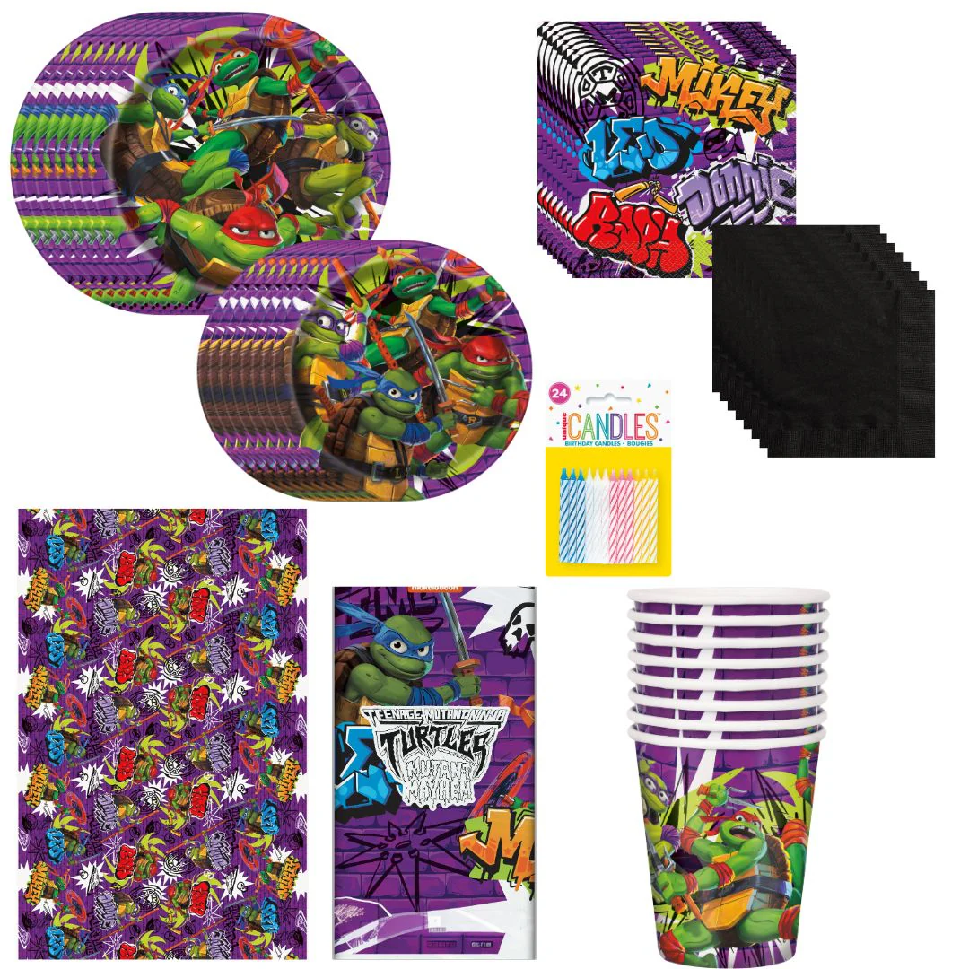 TMNT Party Bundle - Plates, Cups, Napkins & More - Unleash the Fun!