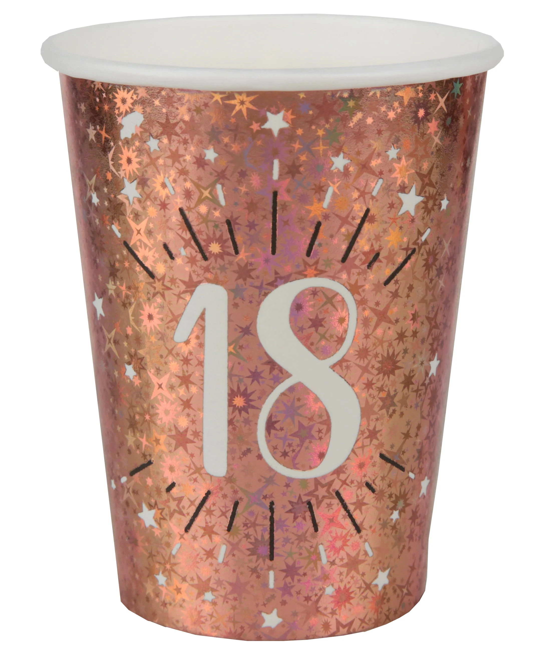 Chic 18th Birthday Rose Gold Paper Cups - Trendy Party Kit for Elegant Celebrations