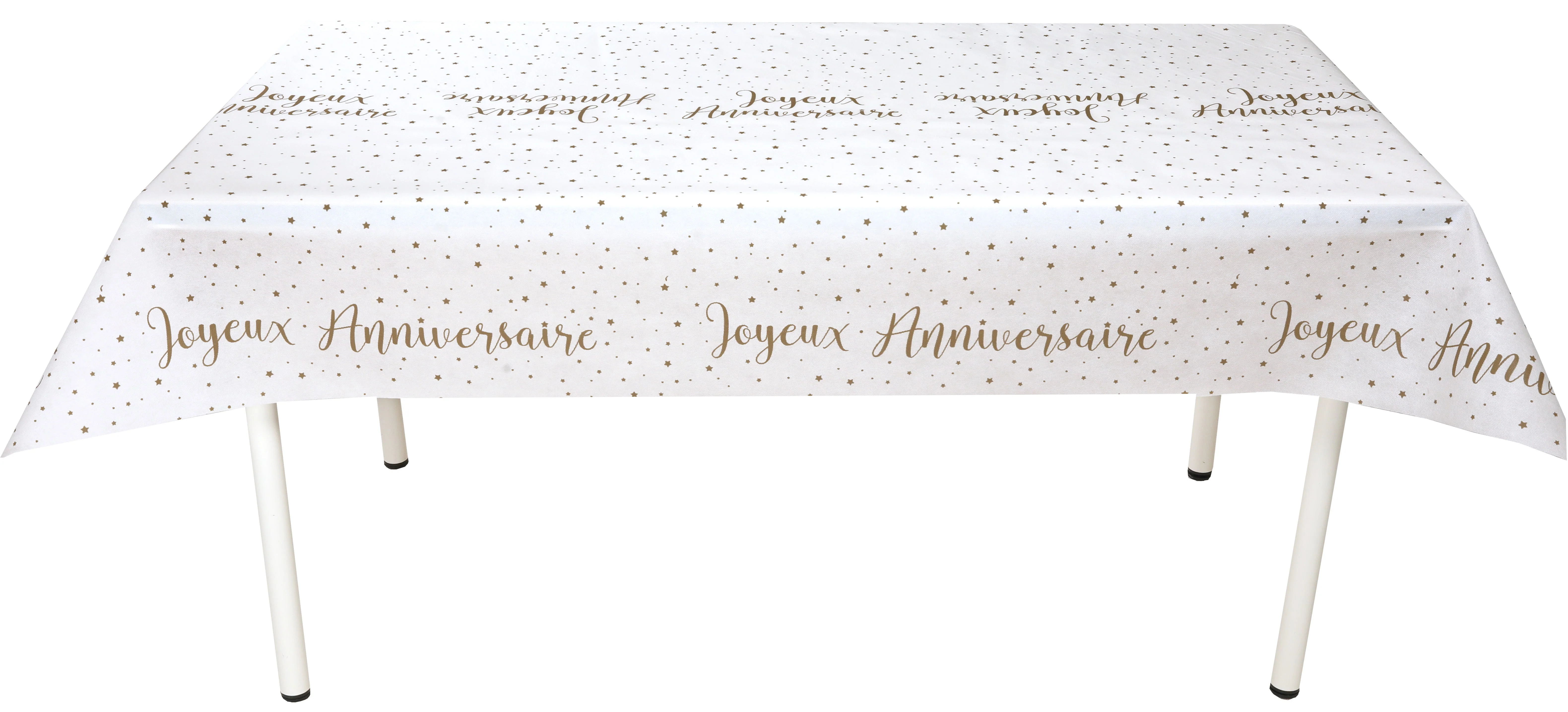 Elegant Gold Birthday Tablecloth - Trend-Setting Party Decor for Stylish Celebrations
