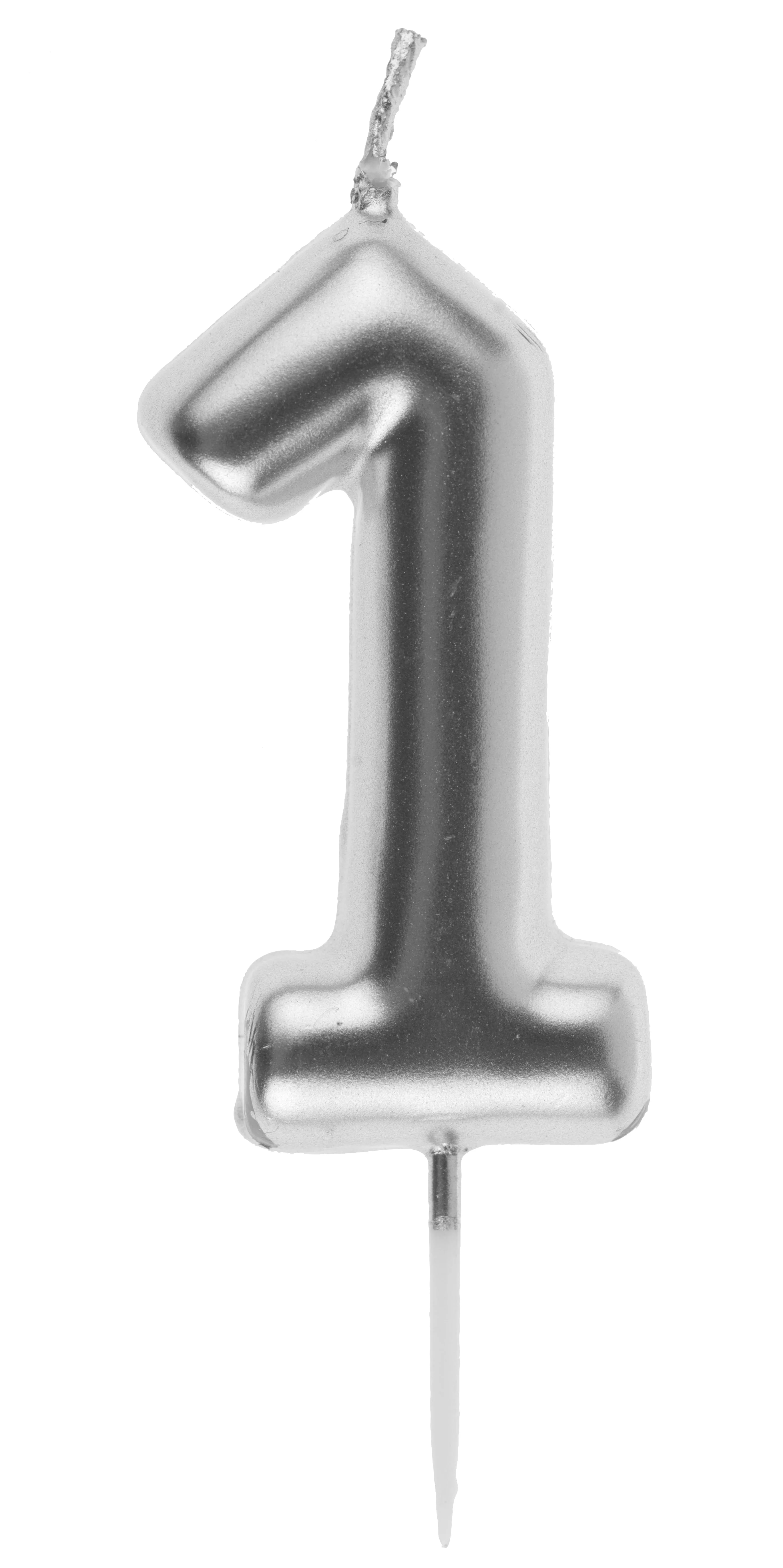 Chic Silver Birthday Candle - Unforgettable Party Accent for Stylish Celebrations