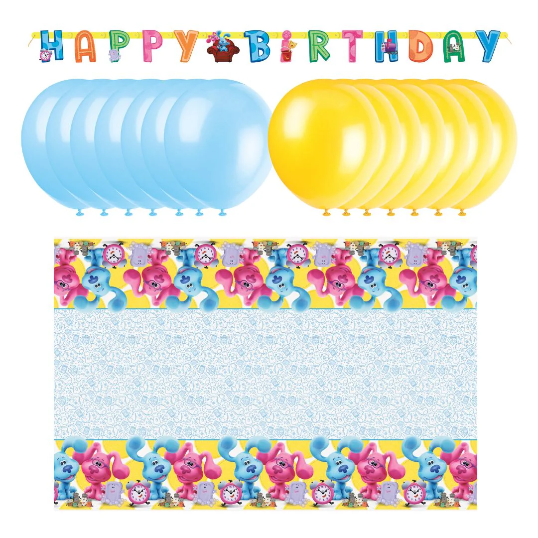 Blue's Clues Party Bundle - Tablecloth & Banner - Ultimate Joy!