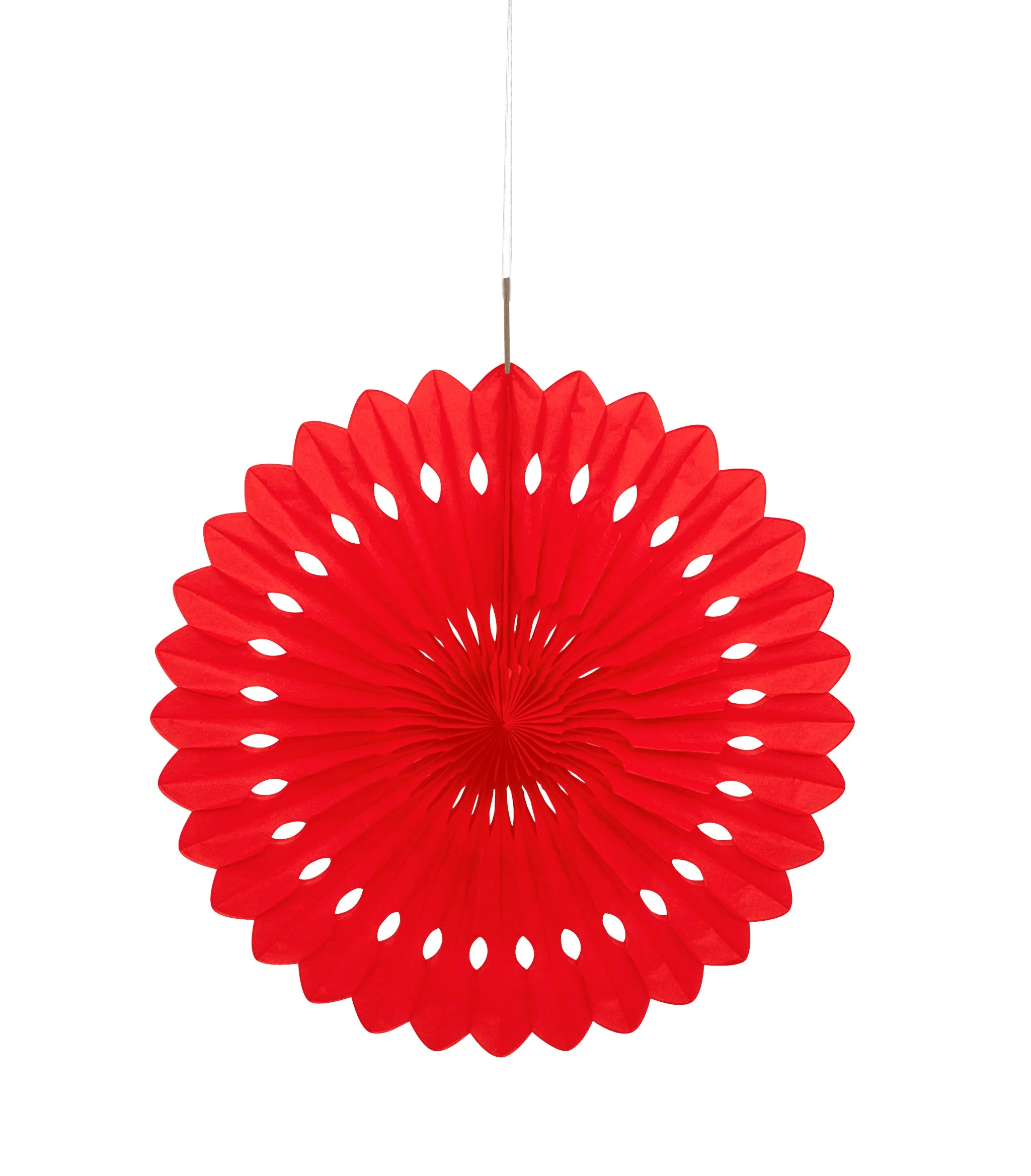 Ruby Red Tissue Paper Fan - Effortless Party Decor, Affordable Elegance!