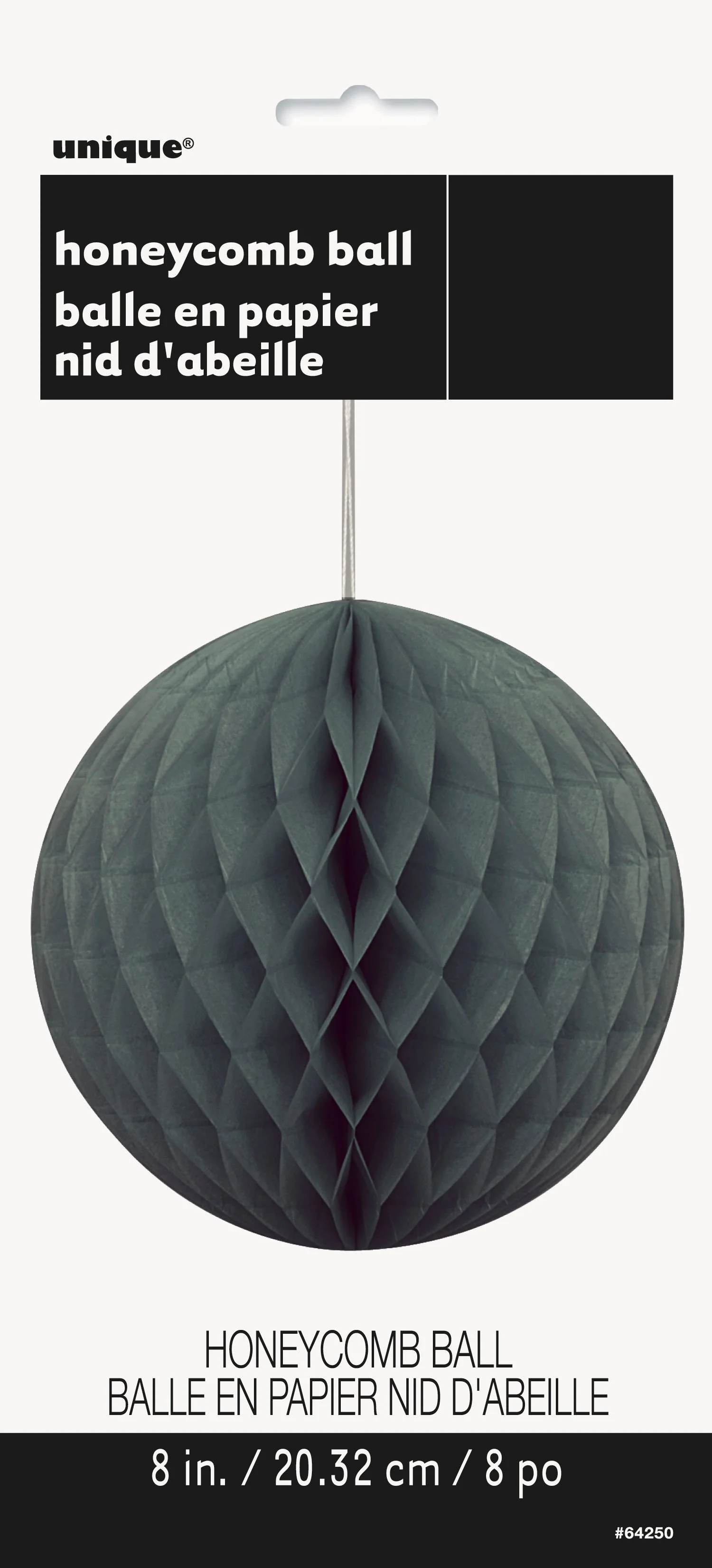 Solid Black Honeycomb Ball - Affordable Party Decor for Stunning Birthdays