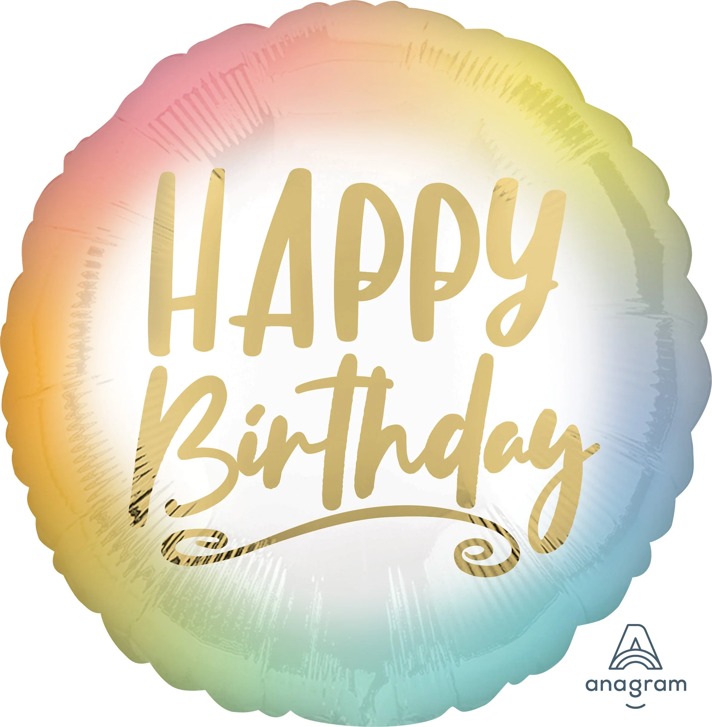 Ombr�� & Gold Happy Birthday Foil Balloon - 18