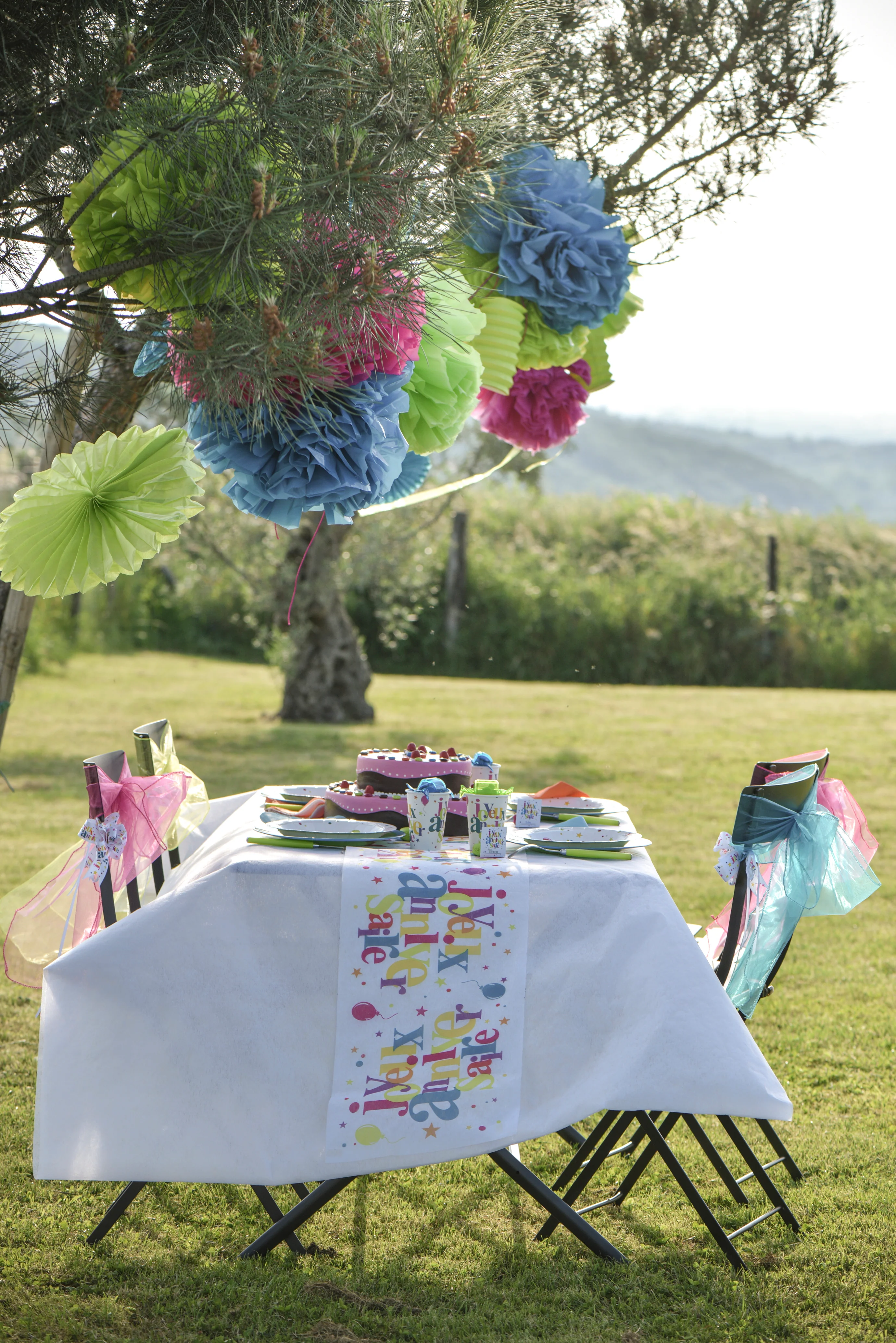 Energize Your Festive Bash - Trendy Multicolor Birthday Table Runner