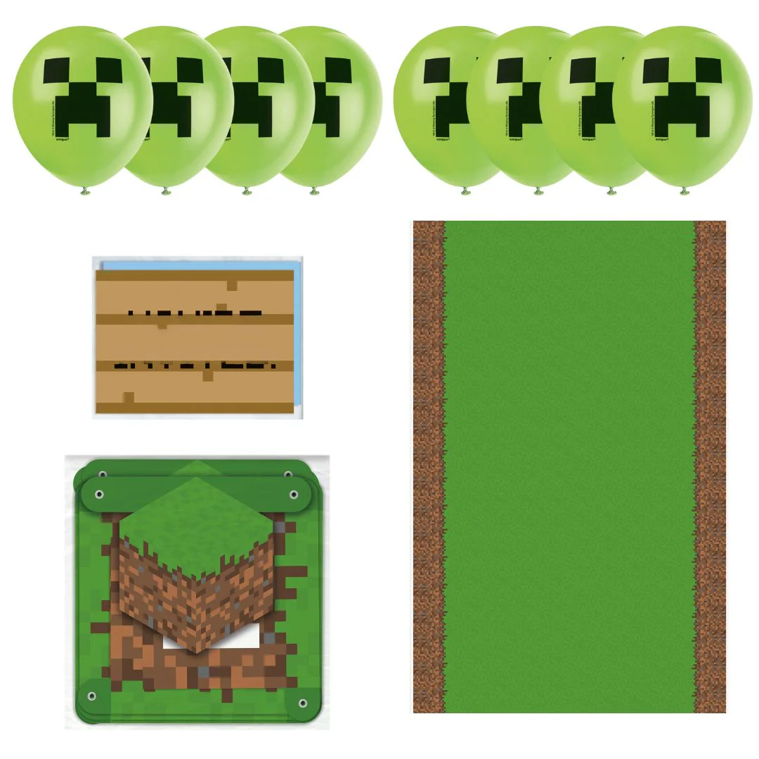 Ultimate Minecraft Party Bundle - All-in-One Fun for 8 Guests, Official Licensed!