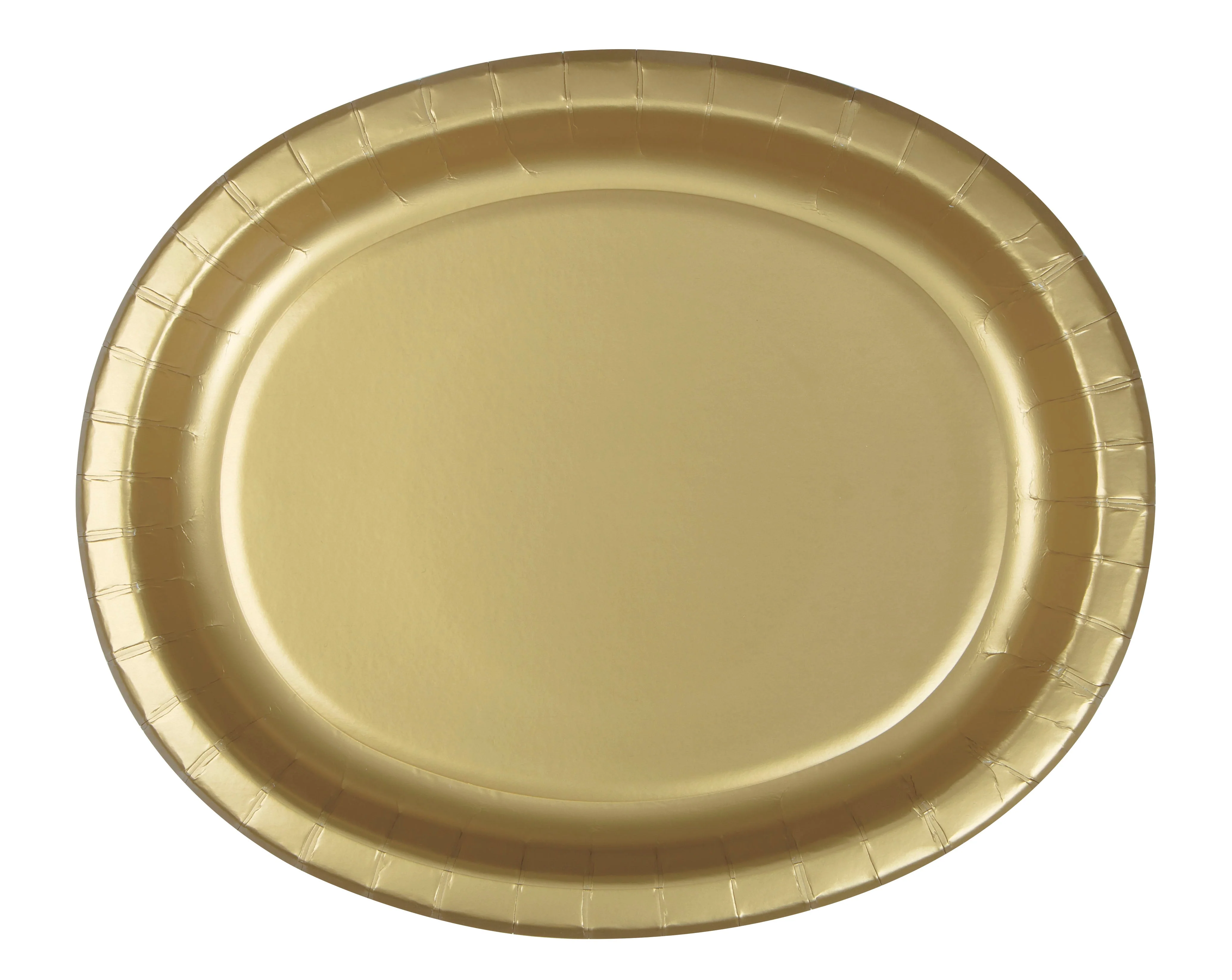 Gold Solid Oval Plates for Birthdays - Affordable, Coordinated Themes!