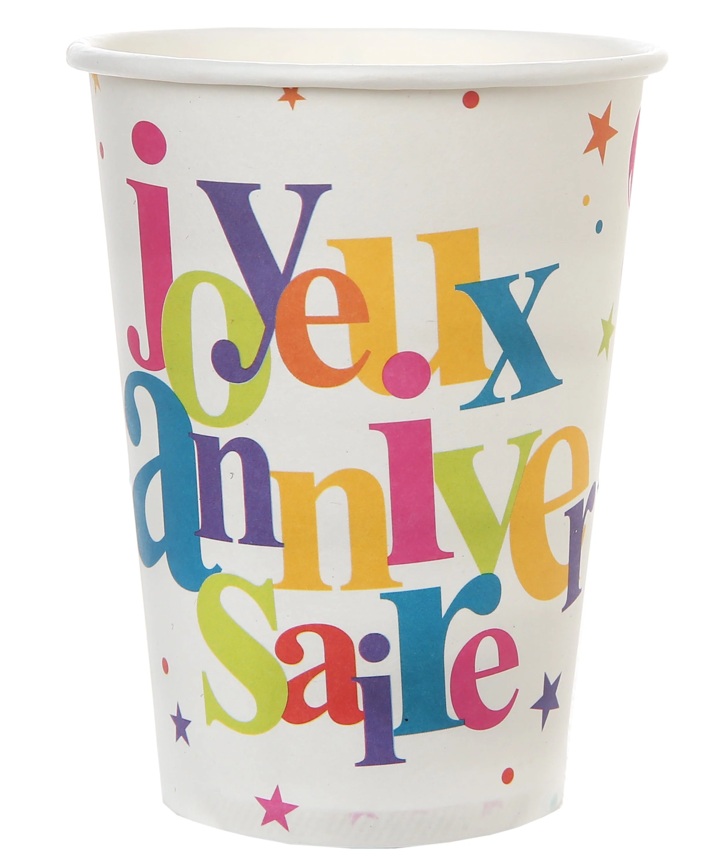 Chic Birthday Bash - Elegant Multicolor Paper Cups For Trend-Setting Parties
