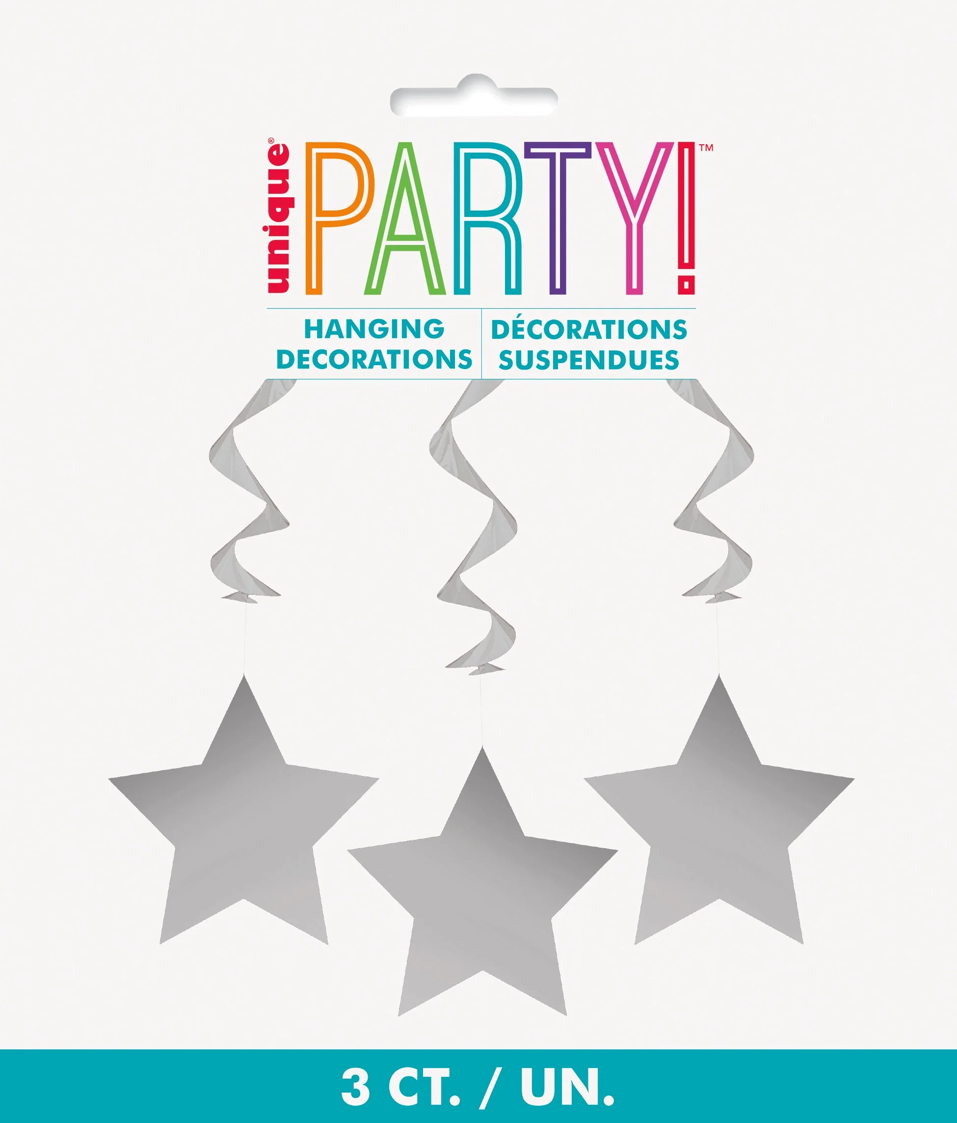 Silver Solid Hanging Swirl Decorations, 26