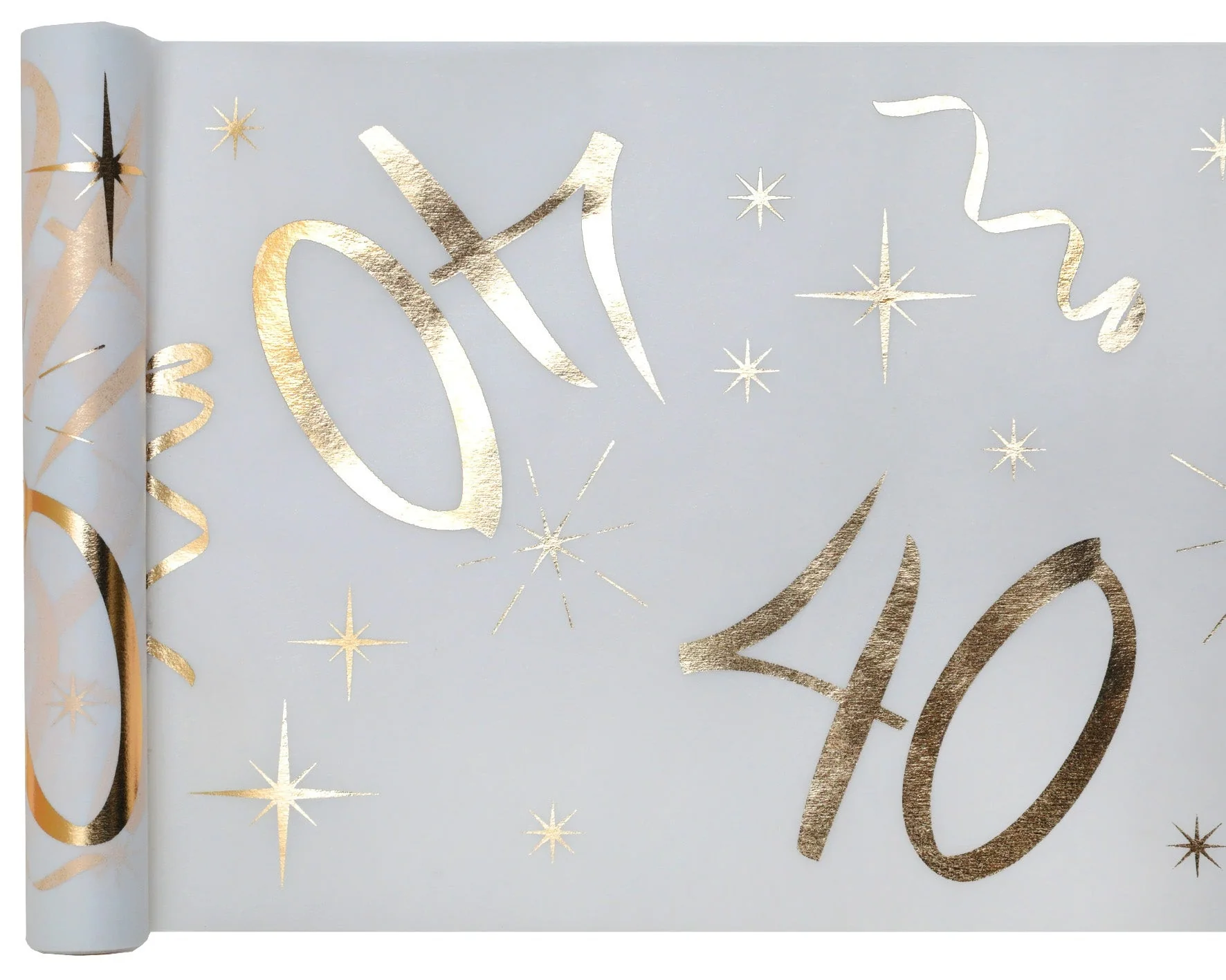 40th Birthday Gold Metallic Table Runner - Party Elegance with Trend-Setting Style