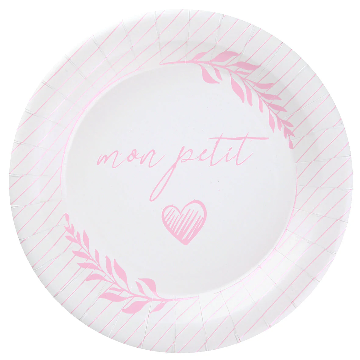 Chic Baptism Gathering - Stylish Pink Pearly Dinner Plates for Memorable Elegance