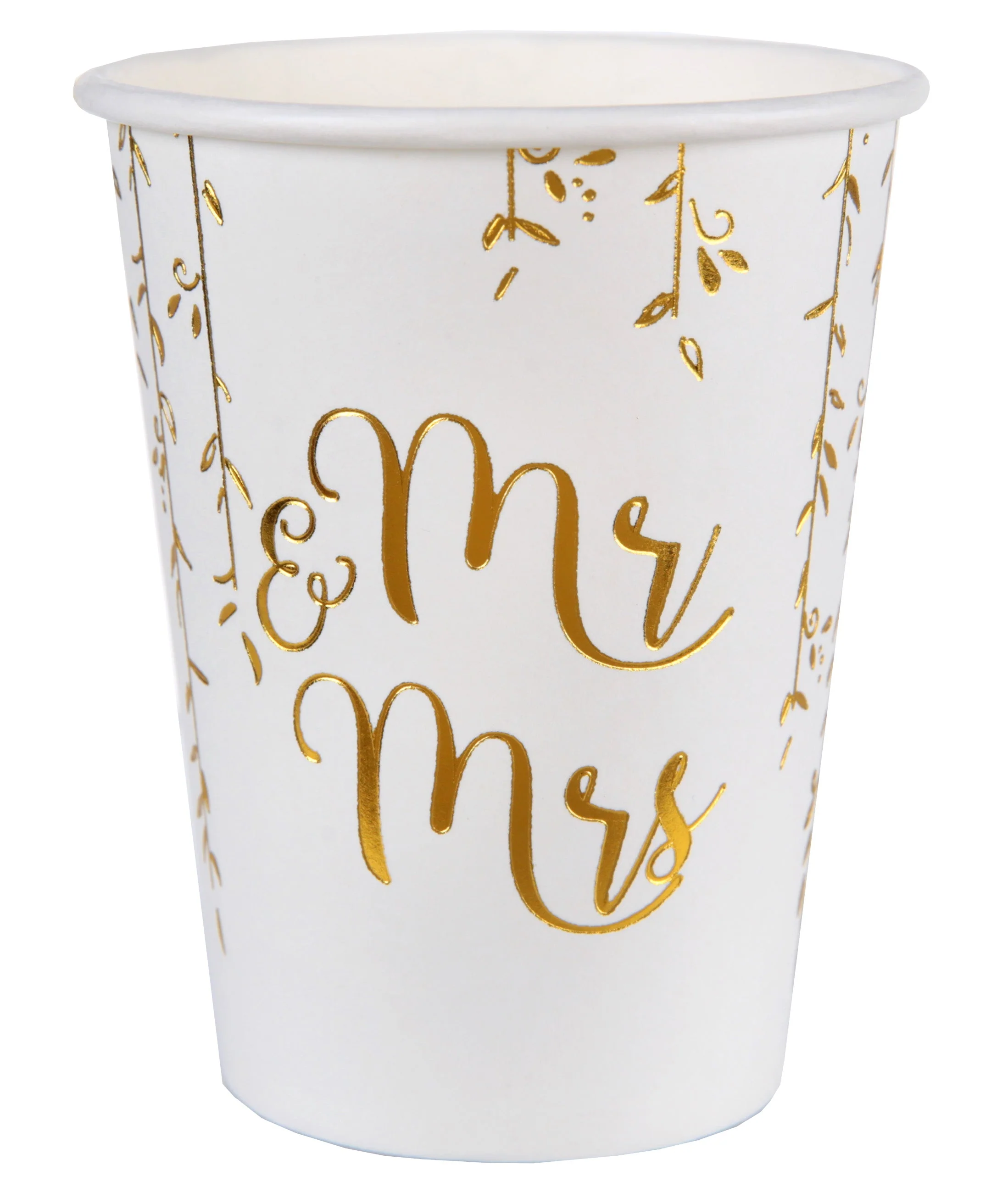 Chic Wedding Party Gold Paper Cups - Trendy Elegance for Memorable Celebrations
