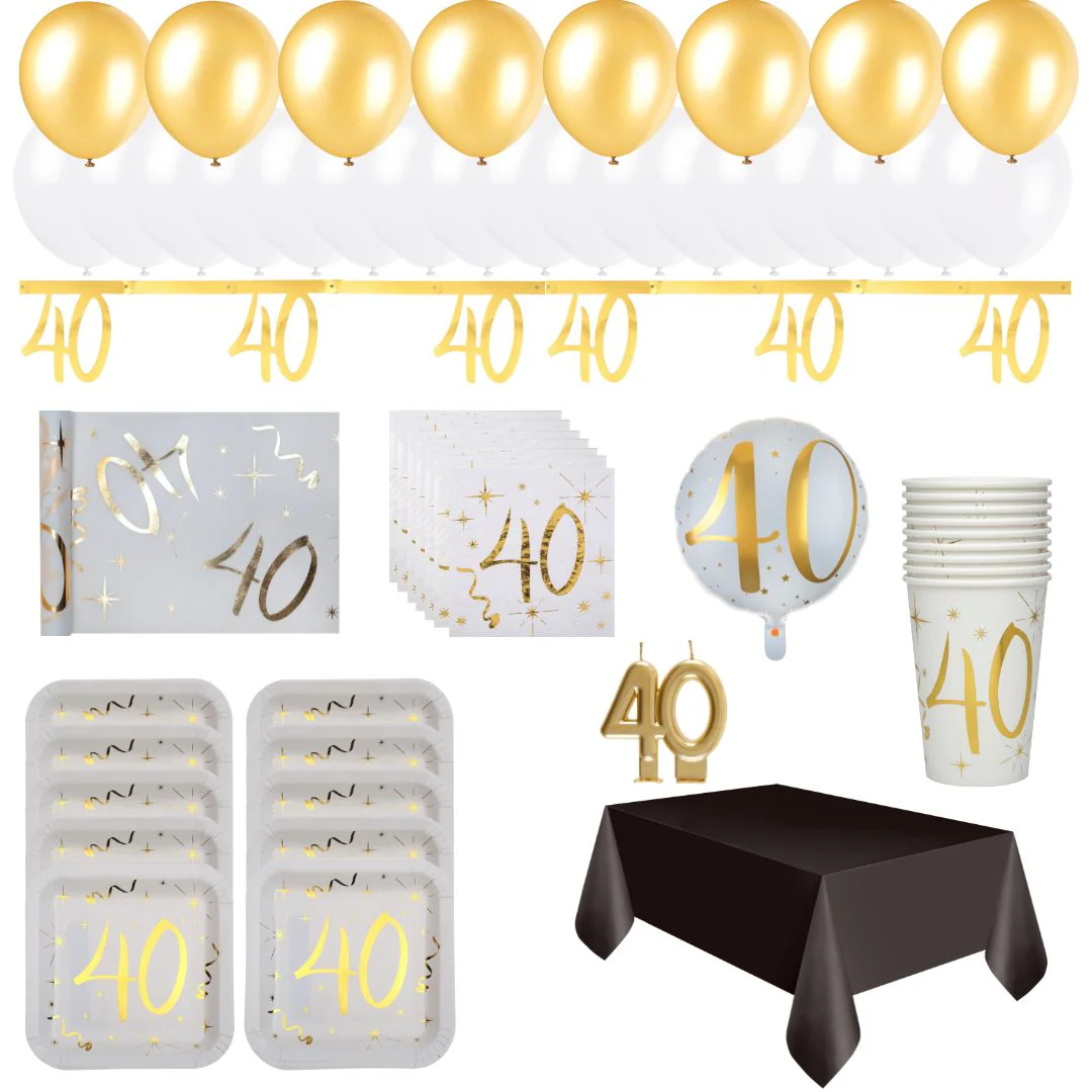40th Birthday Gold Party Bundle - Effortless Celebration Awaits!