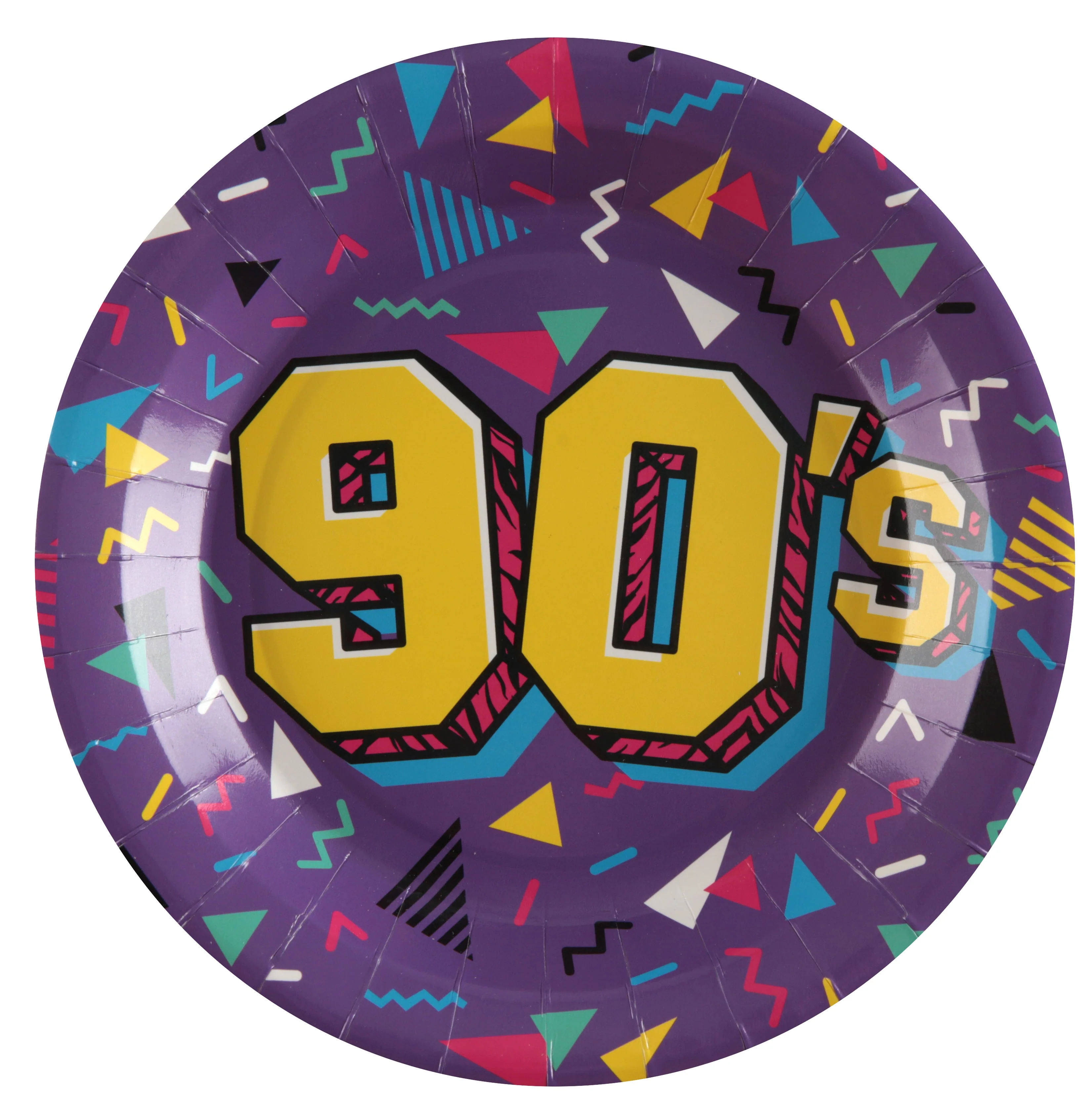 Elevate Your Party with 90's themed Multicolor Dinner Plates - Elegantly Trendy