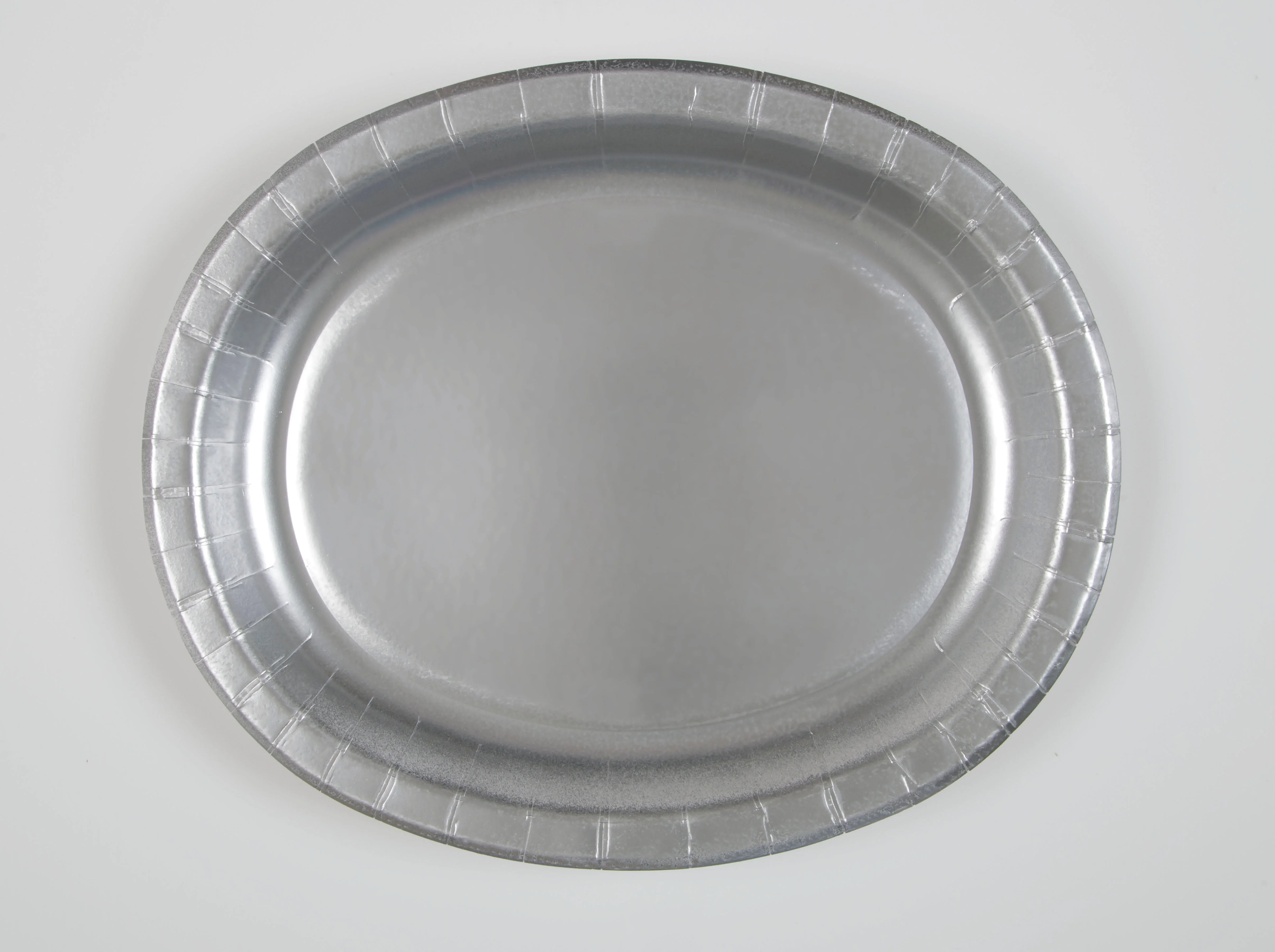 Solid Silver Oval Plates Pack of 8 - Affordable Party Essentials!