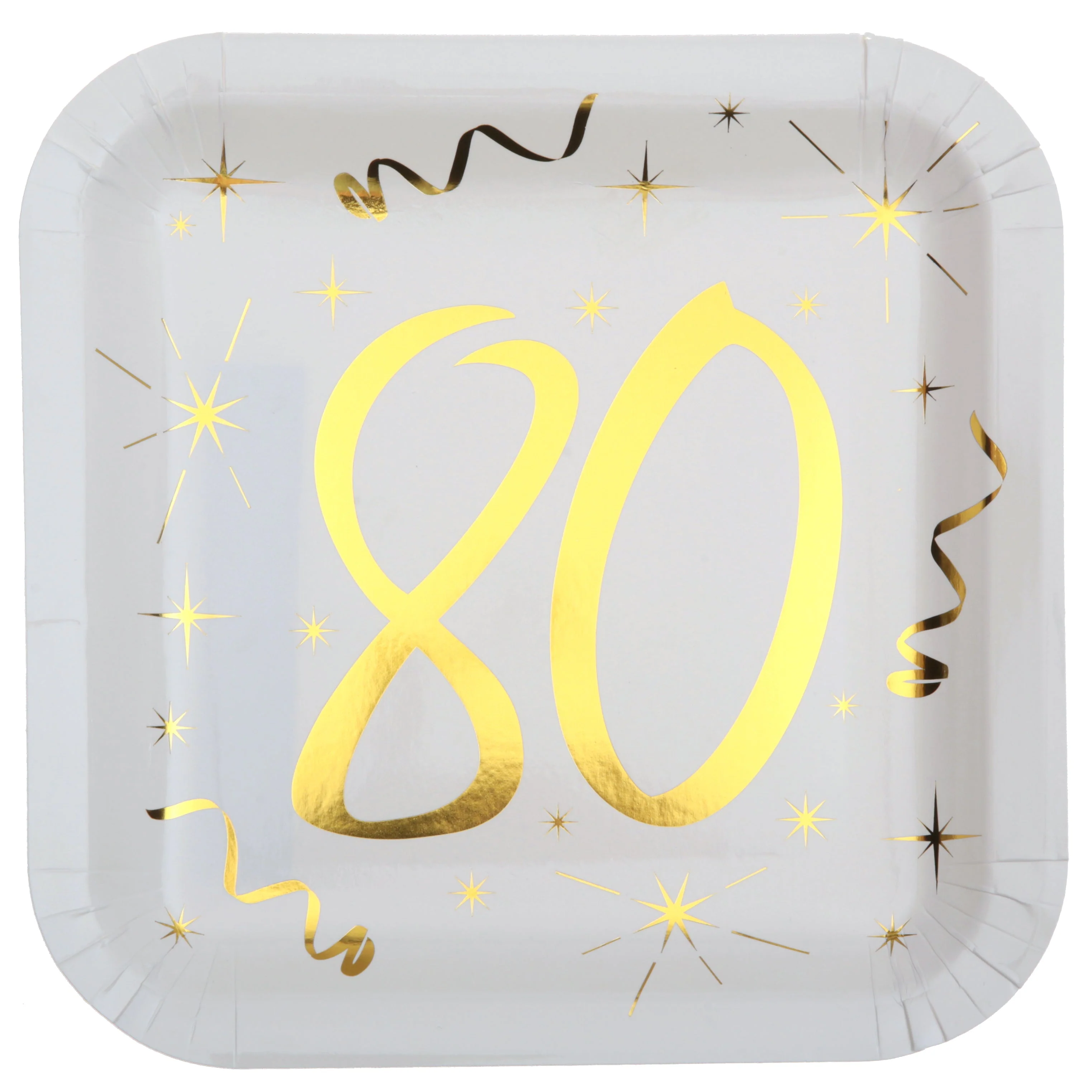 Elegant 80th Birthday Party Gold Dinner Plates - Stylish & Trend-Setting for Memorable Celebrations