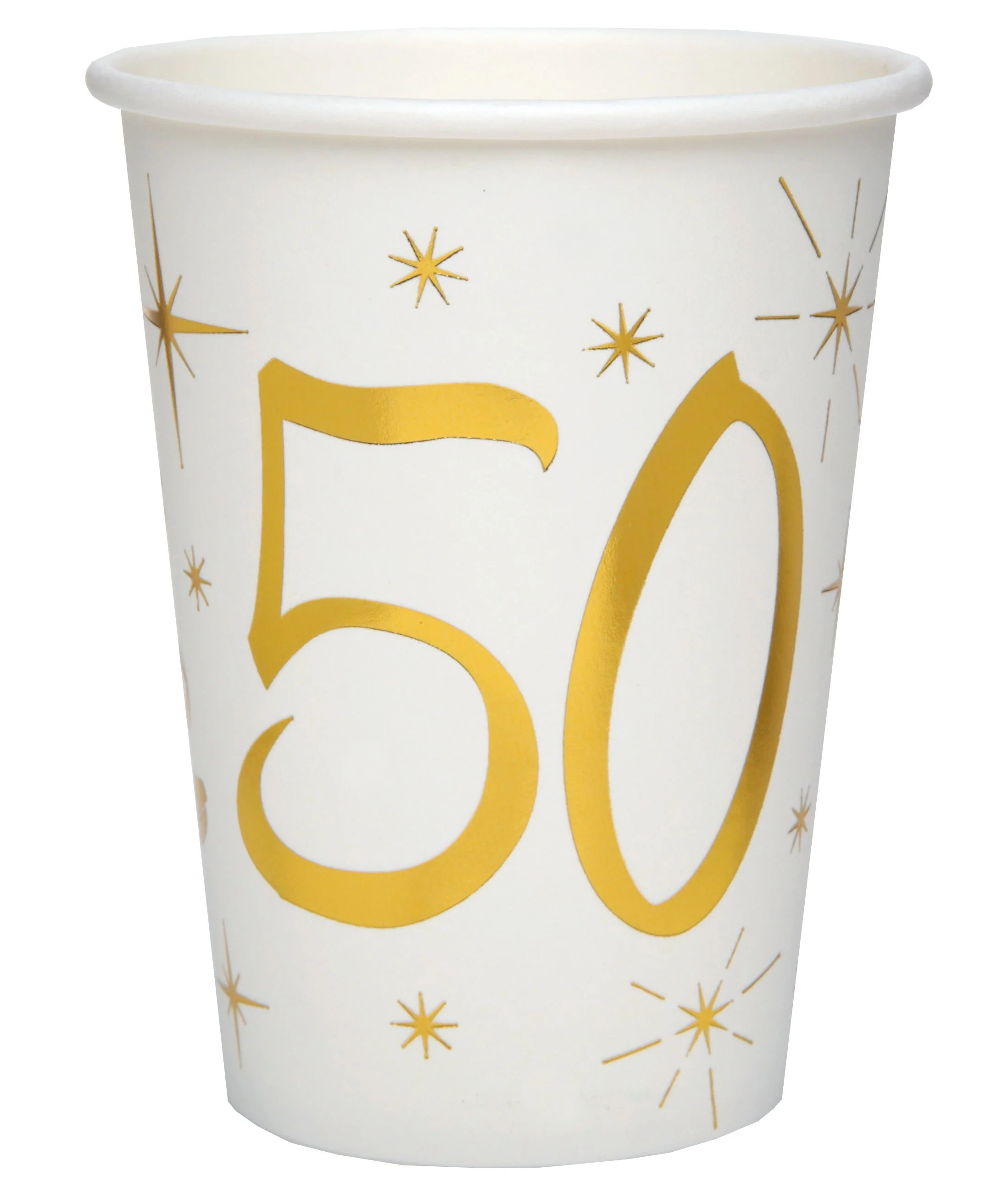Elevate Your 50th Celebration: Trendy & Elegant Gold Paper Party Cups