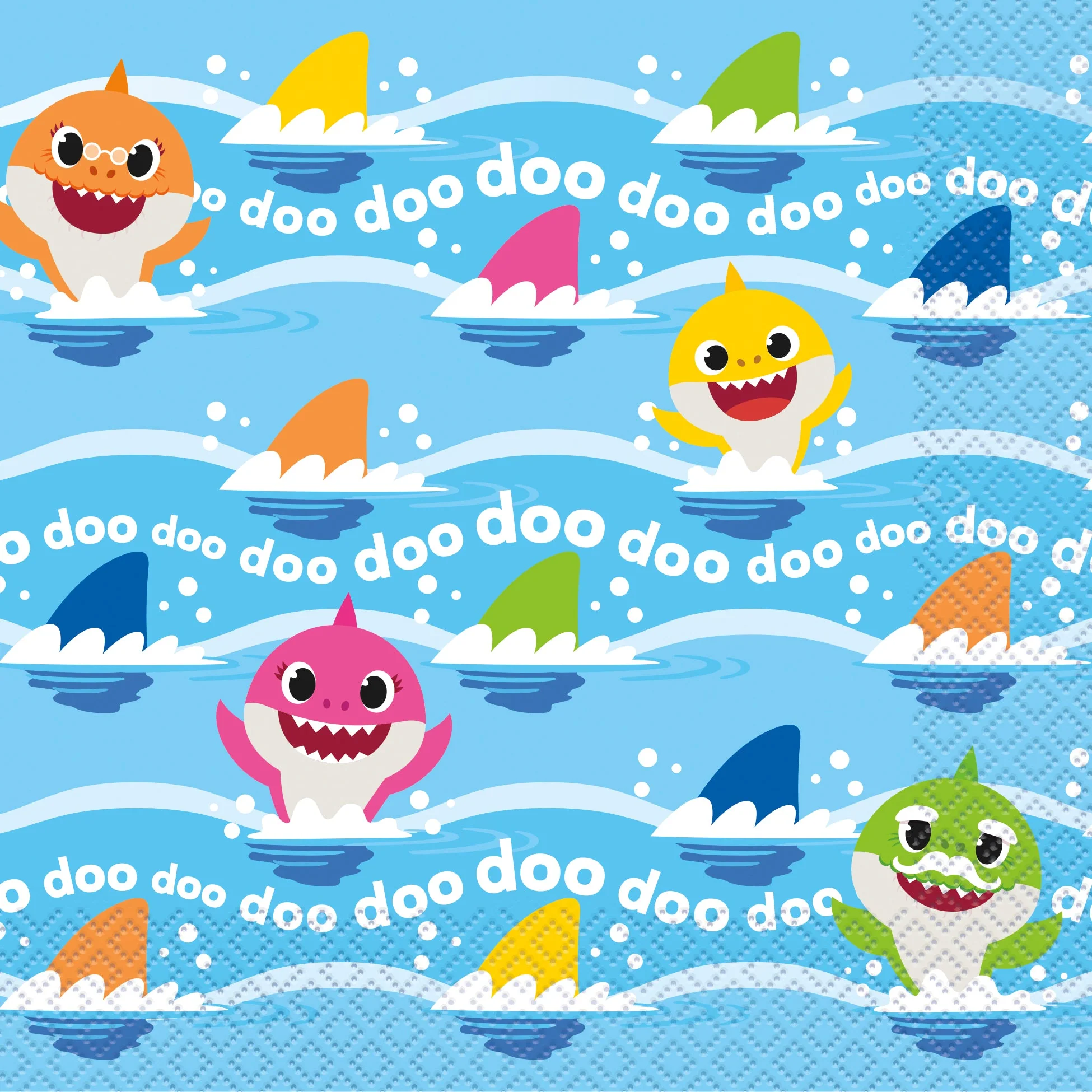Fun & Easy Baby Shark Themed Luncheon Napkins (16 Pack) - Affordable Party Essential!