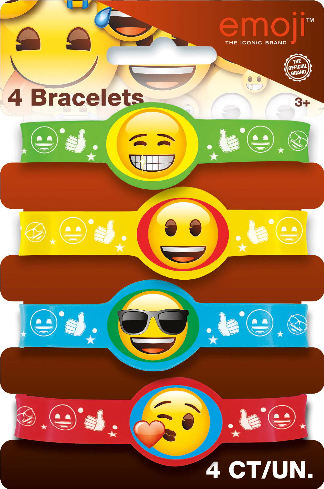 Emoji Expressions Bracelets (4-pack) - Wear Your Mood with a Wink and a Smile!
