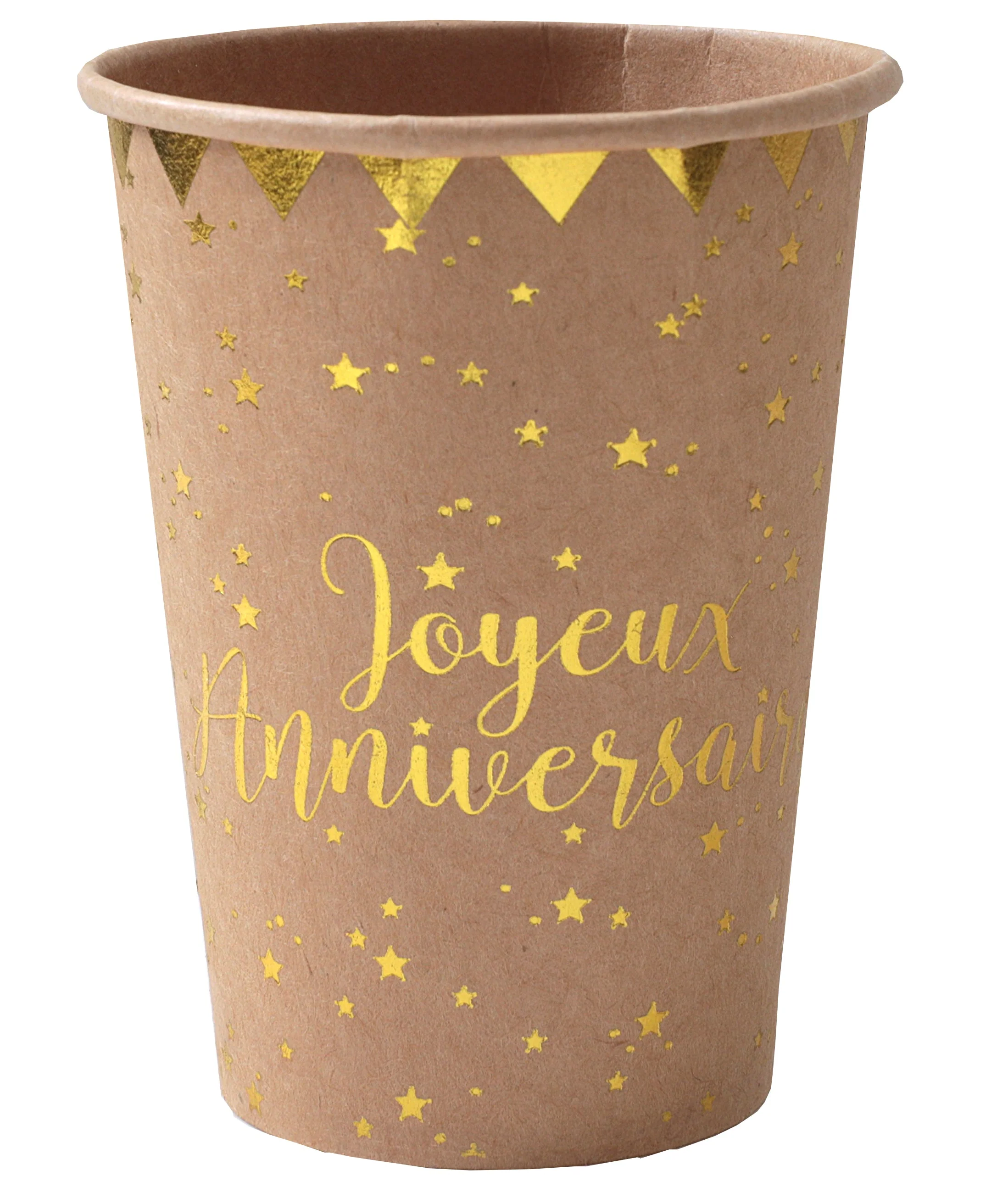 Elegant Kraft Paper Cups - Perfect for Chic Birthday & Anniversary Celebrations
