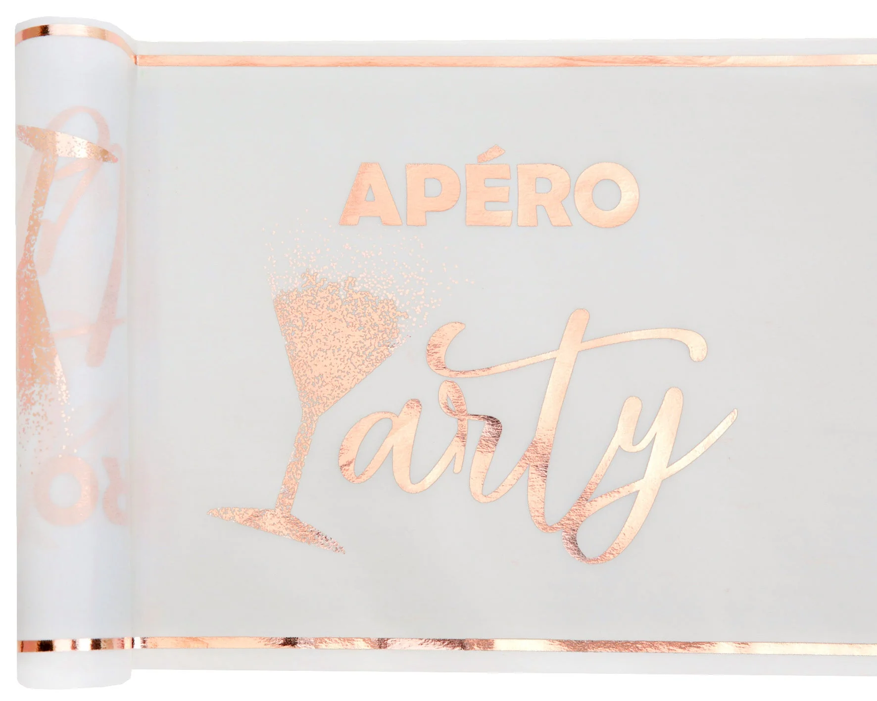 Elegant Apero Theme White Table Runner - Stylish Centerpiece for Birthday Celebrations