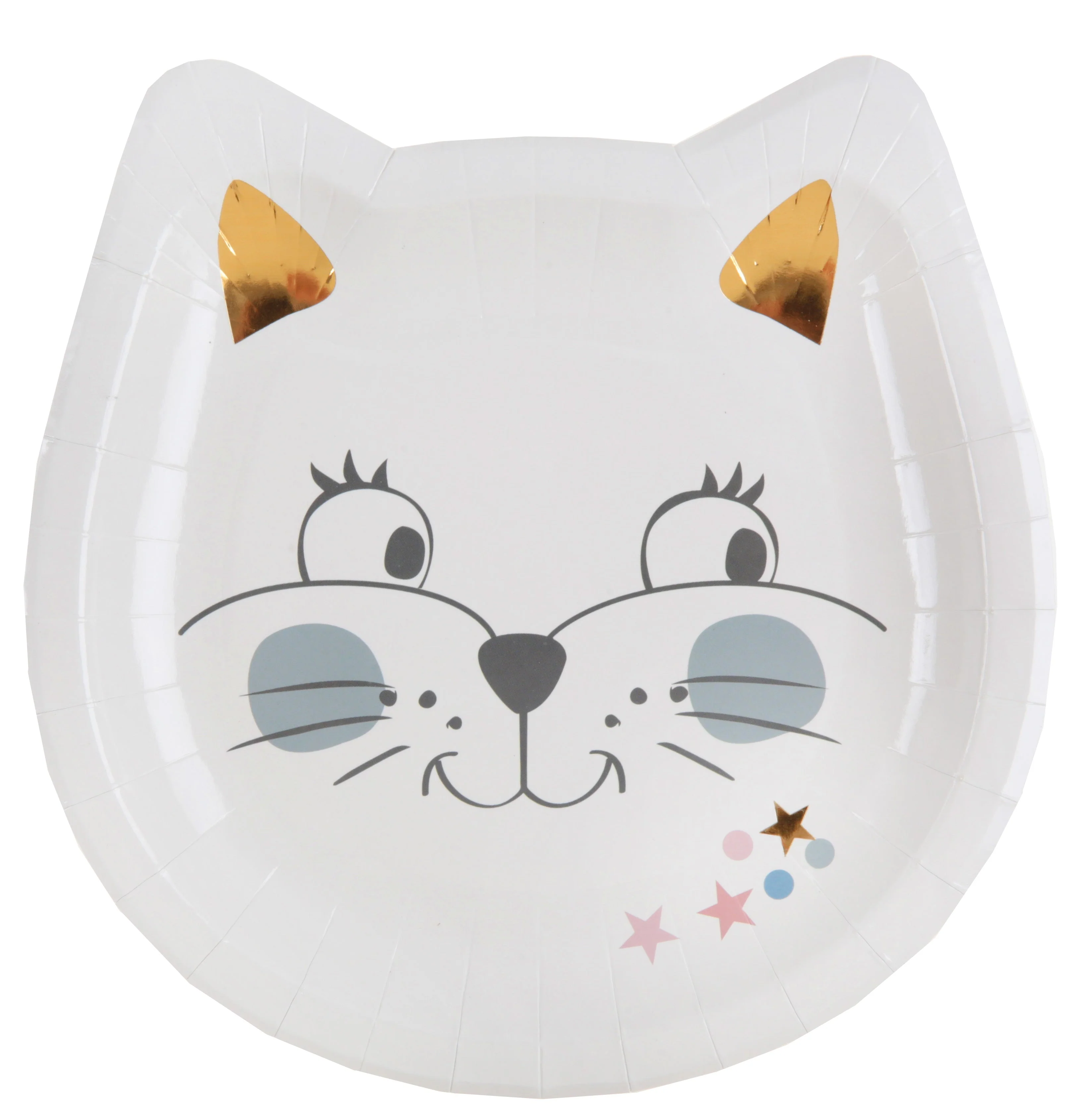 Chic Kitty-Themed Multicolor Dinner Plates for Stylish Parties - Set of 10