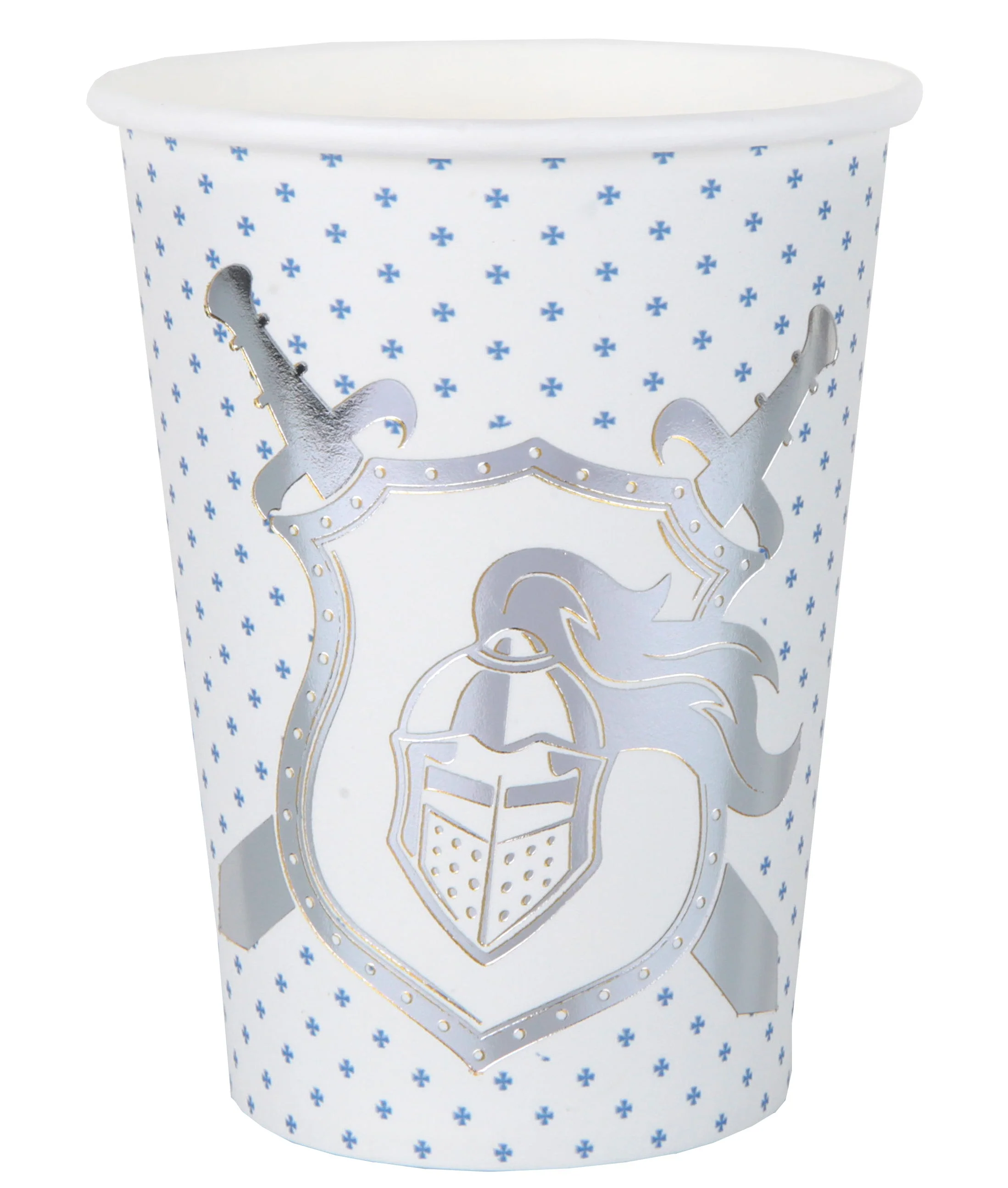 Knight-Themed Birthday Bash: Elegant Silver Paper Cups - Party with Style