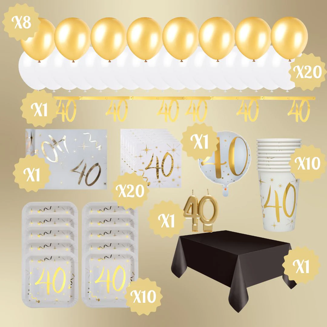 40th Birthday Gold Party Bundle - Effortless Celebration Awaits!