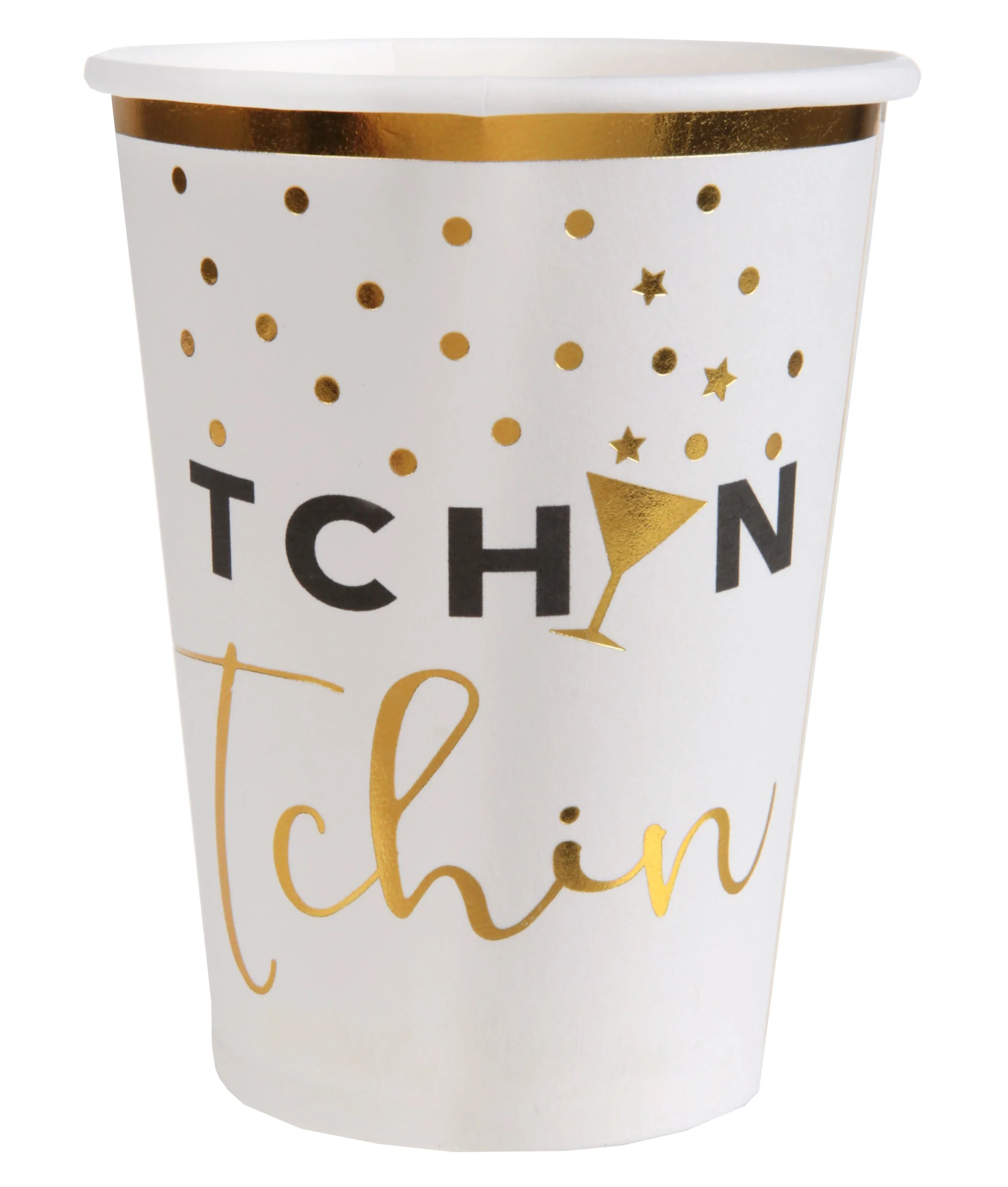 Elegantly Chic Apero Theme White Paper Cups - Perfect for Trend-Setting Birthday Celebrations