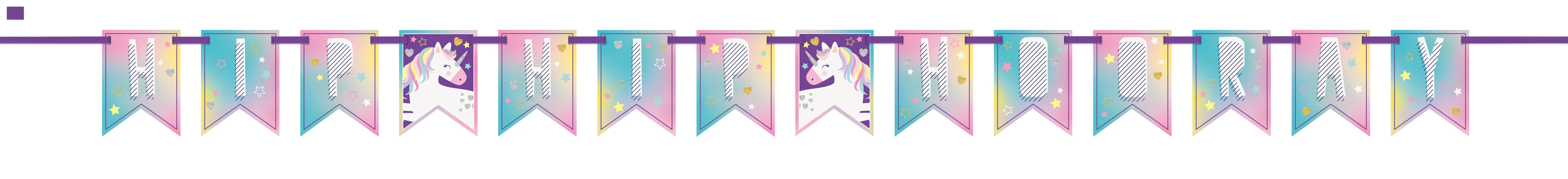 Affordable Unicorn Themed Party Banner: Perfectly Coordinated, Easy Set Up