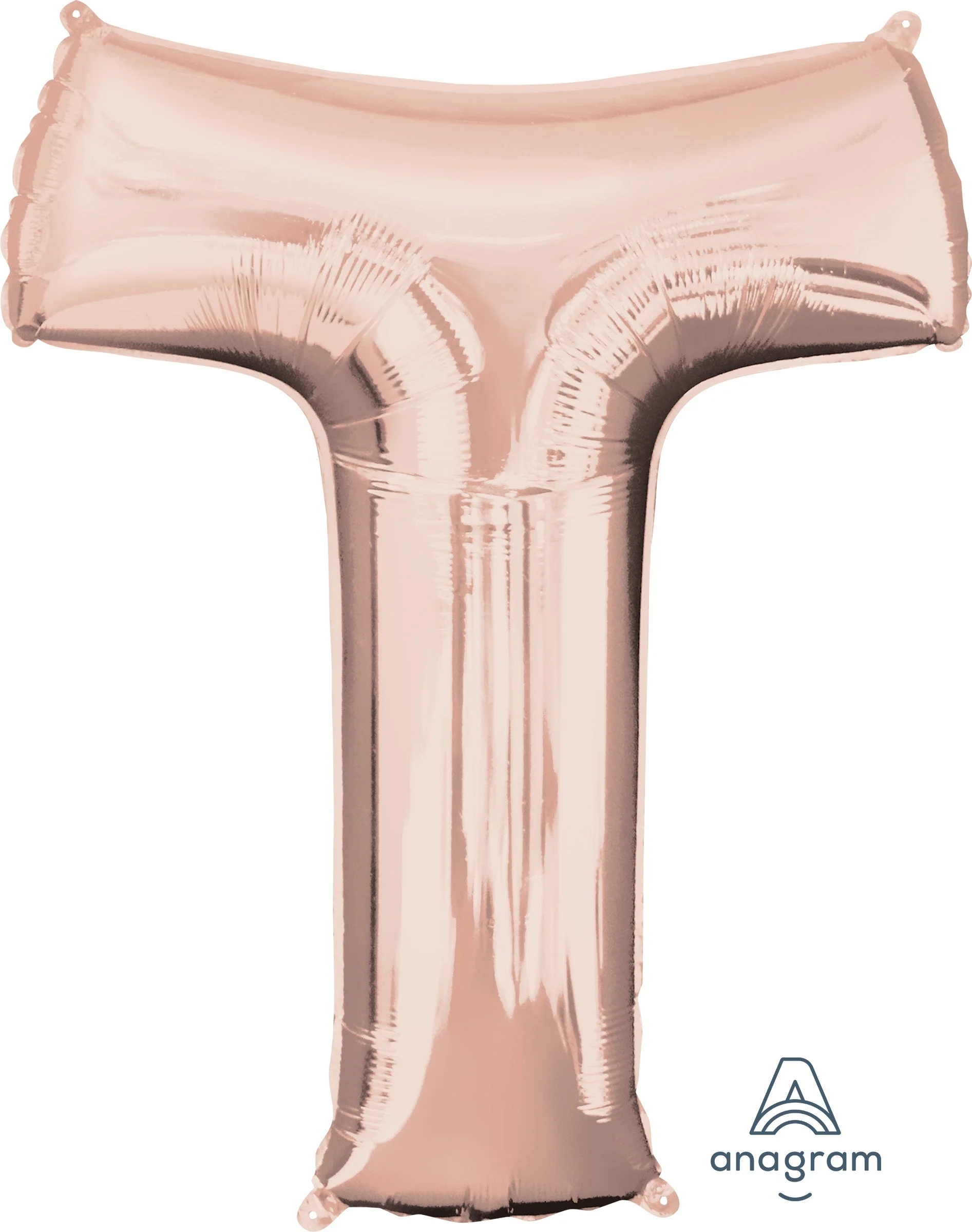 SuperShape Rose Gold Foil Balloon - 'T' Letter, Perfect Party Decor, Superior Float