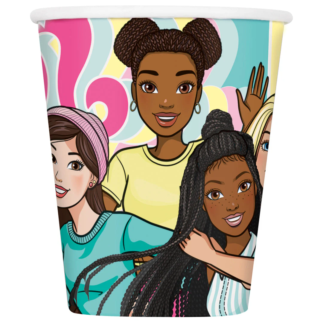Barbie-Themed Affordable Party Solution: Easy-Setup, 8-Pack Paper Cups!