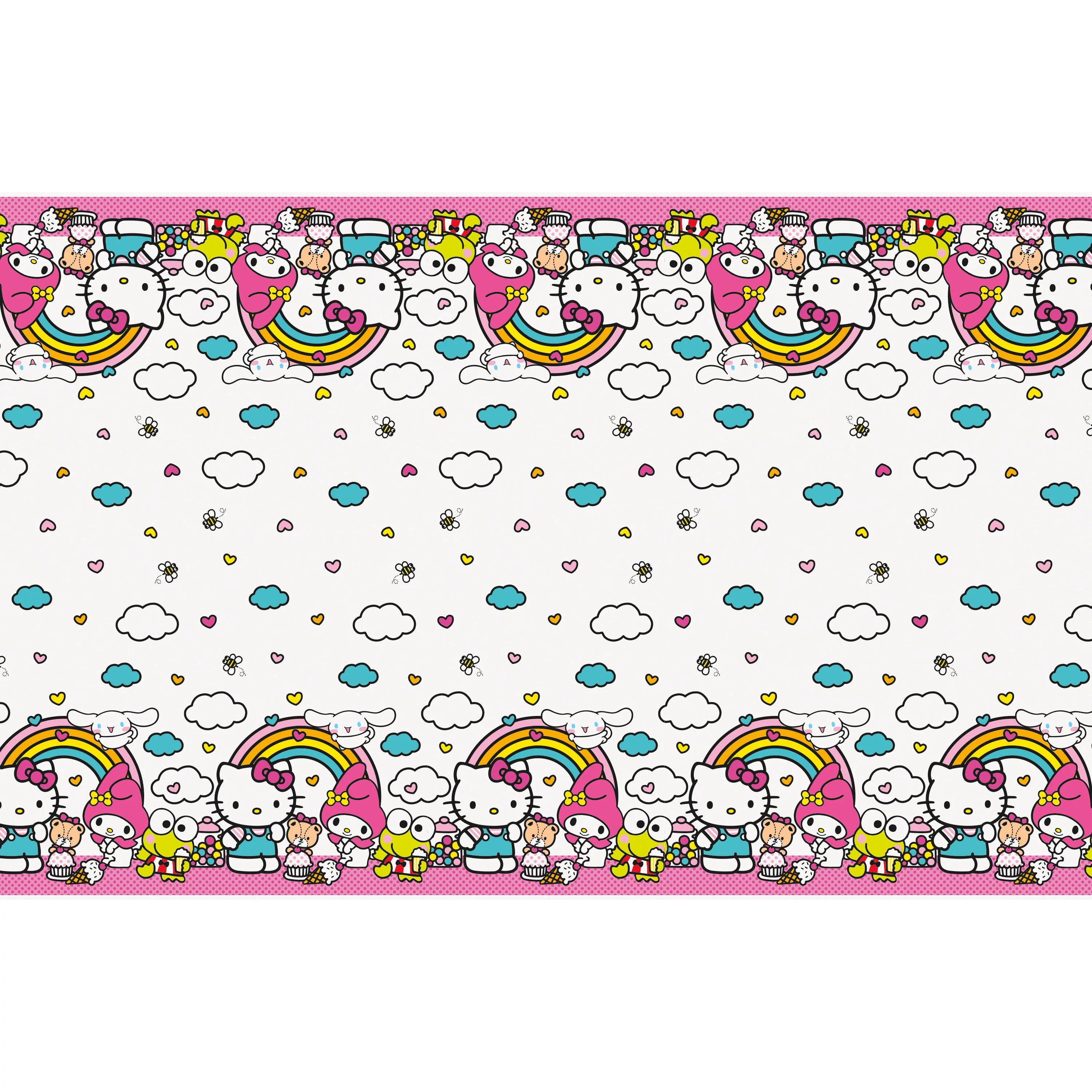 Hello Kitty Party Bundle - Tablecloth & Stickers, Ultimate Fun!