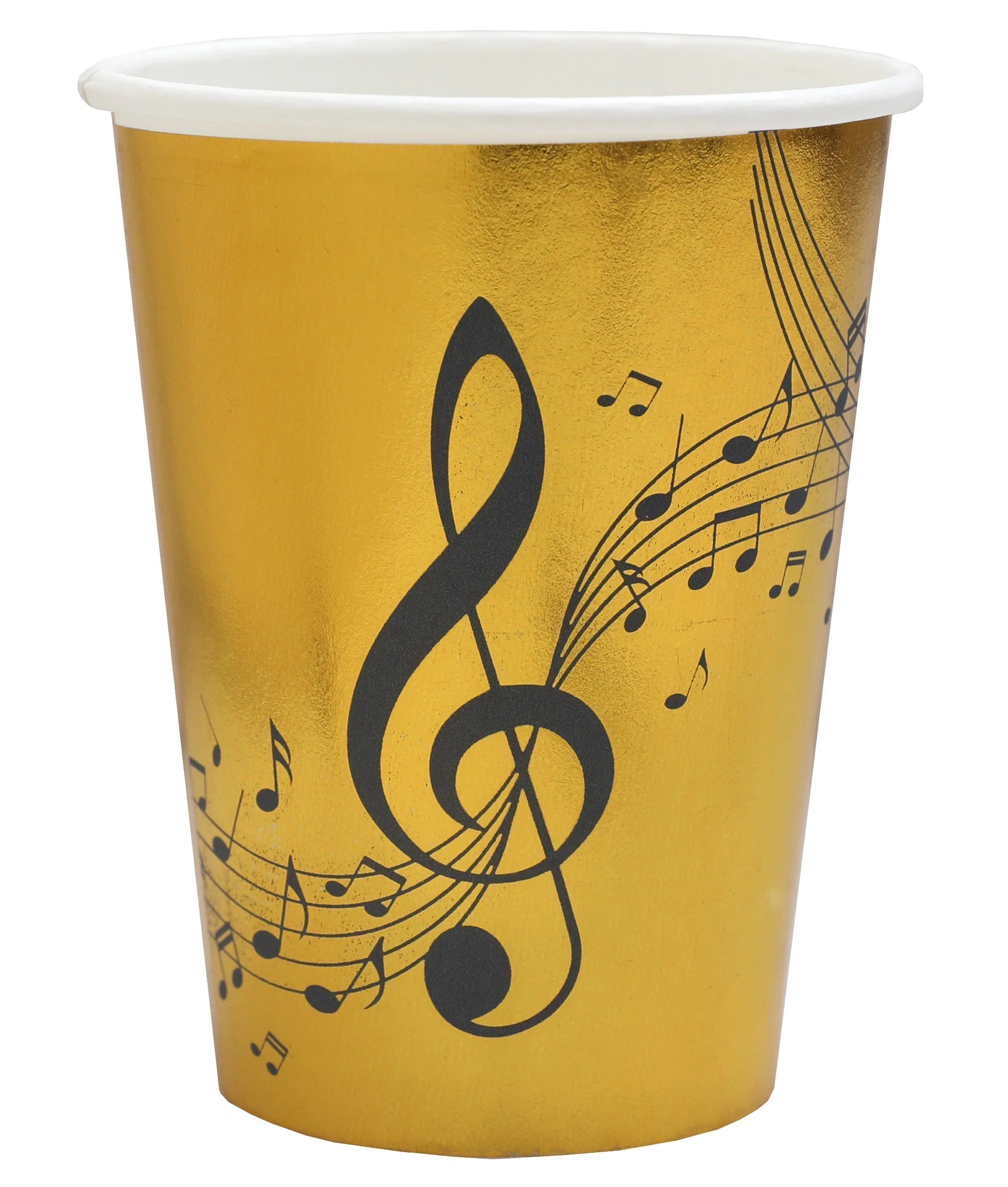 High-Class Gold Record Party Cups - Enhance Your Celebration's Elegance!
