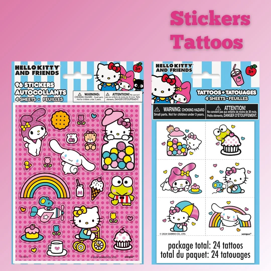 Hello Kitty Party Bundle: Tattoos & Stickers - Ultimate Fun Awaits!