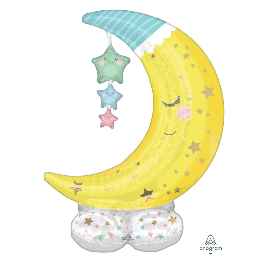 Moon & Stars Decorative Foil Balloon - Superior Float Time for Birthday Celebration