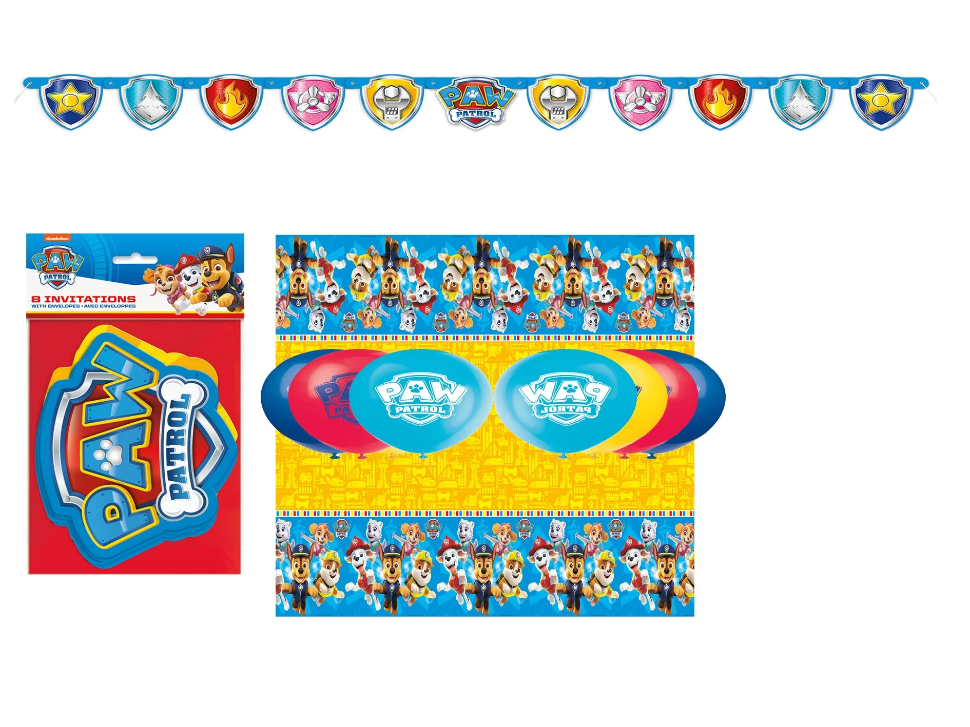 Paw Patrol Party Solution Bundle - Complete Party Supplies for 8 guests - All You Need in One