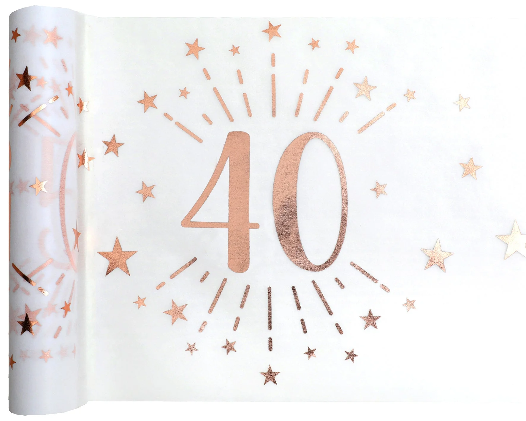 Elegant ROSE GOLD Table Runner for 40th Birthday Party - Transform Your Celebration